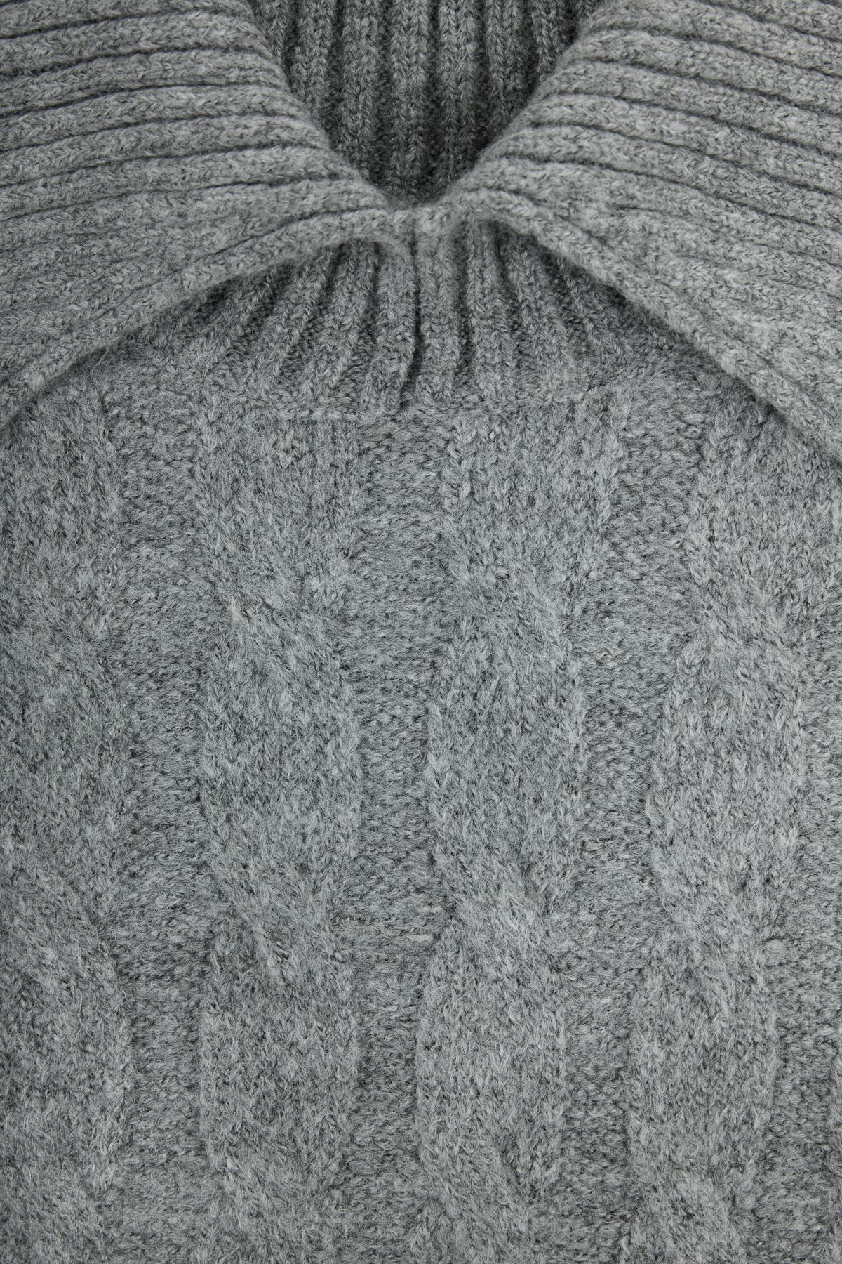 Gray Knitted Textured Knitwear