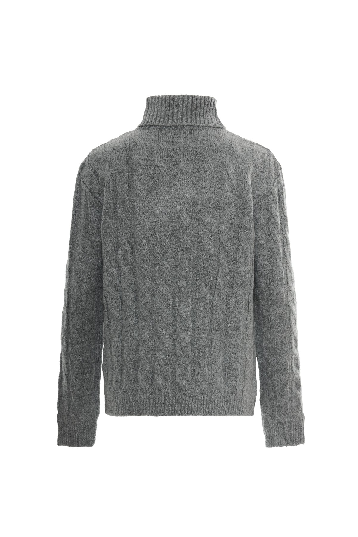 Gray Knitted Textured Knitwear