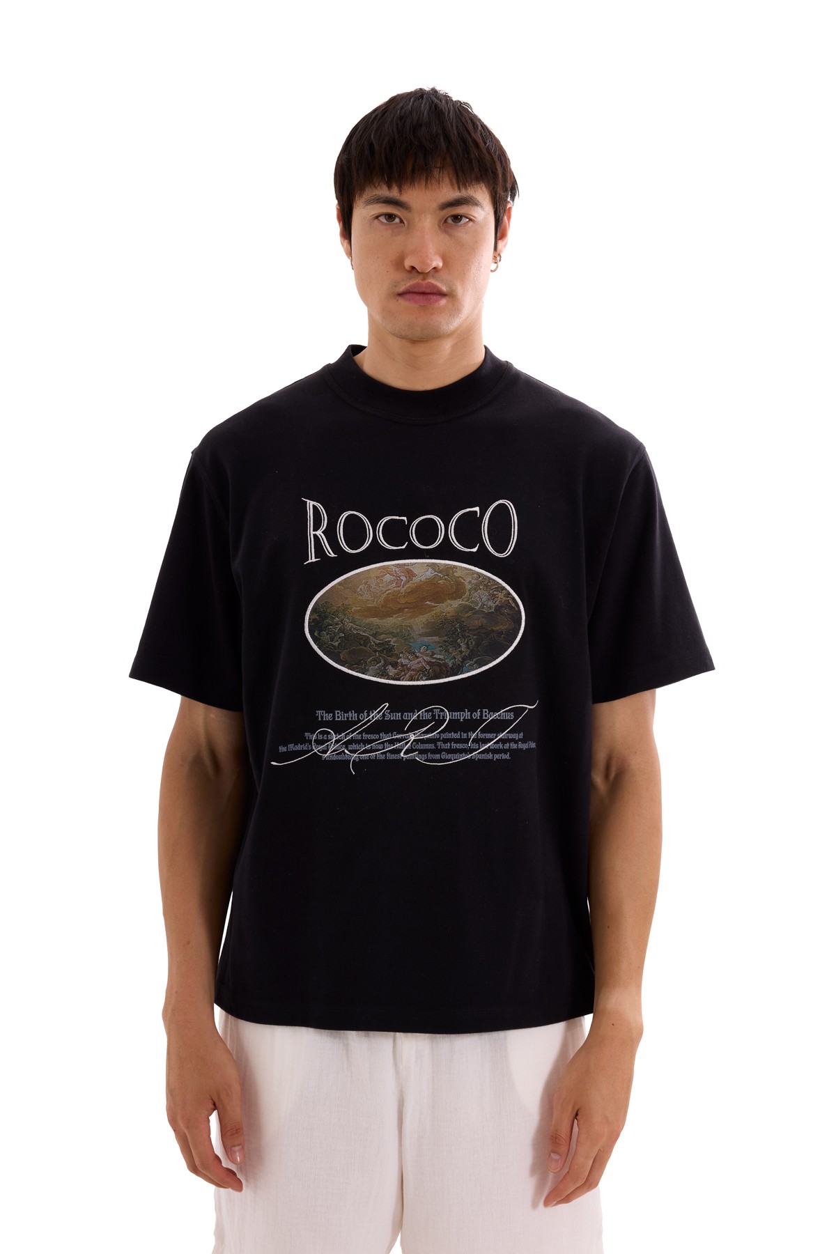 Rococo Embroidery and Print Detailed T-Shirt