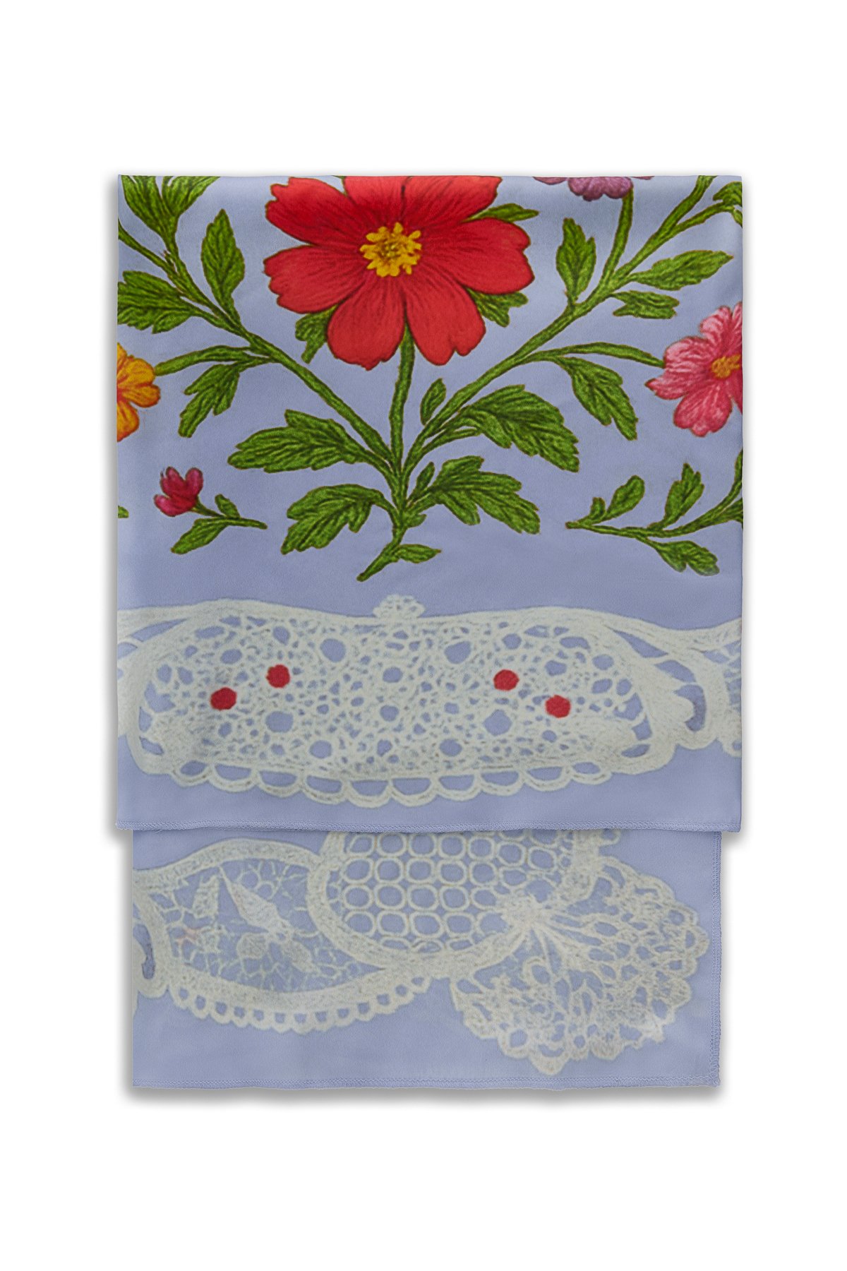 Ruby Blossom Saten Şal