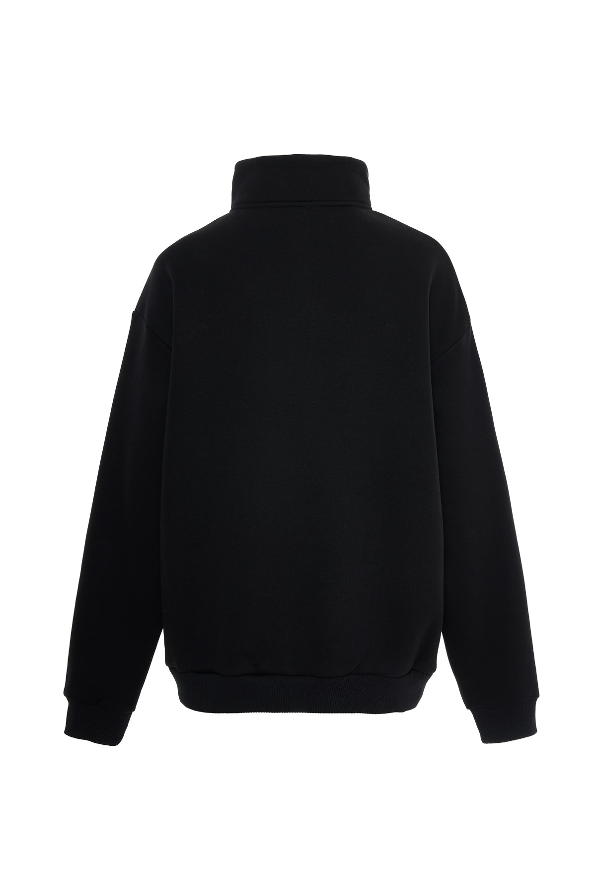 Siyah Yarım Fermuarlı Sweatshirt K