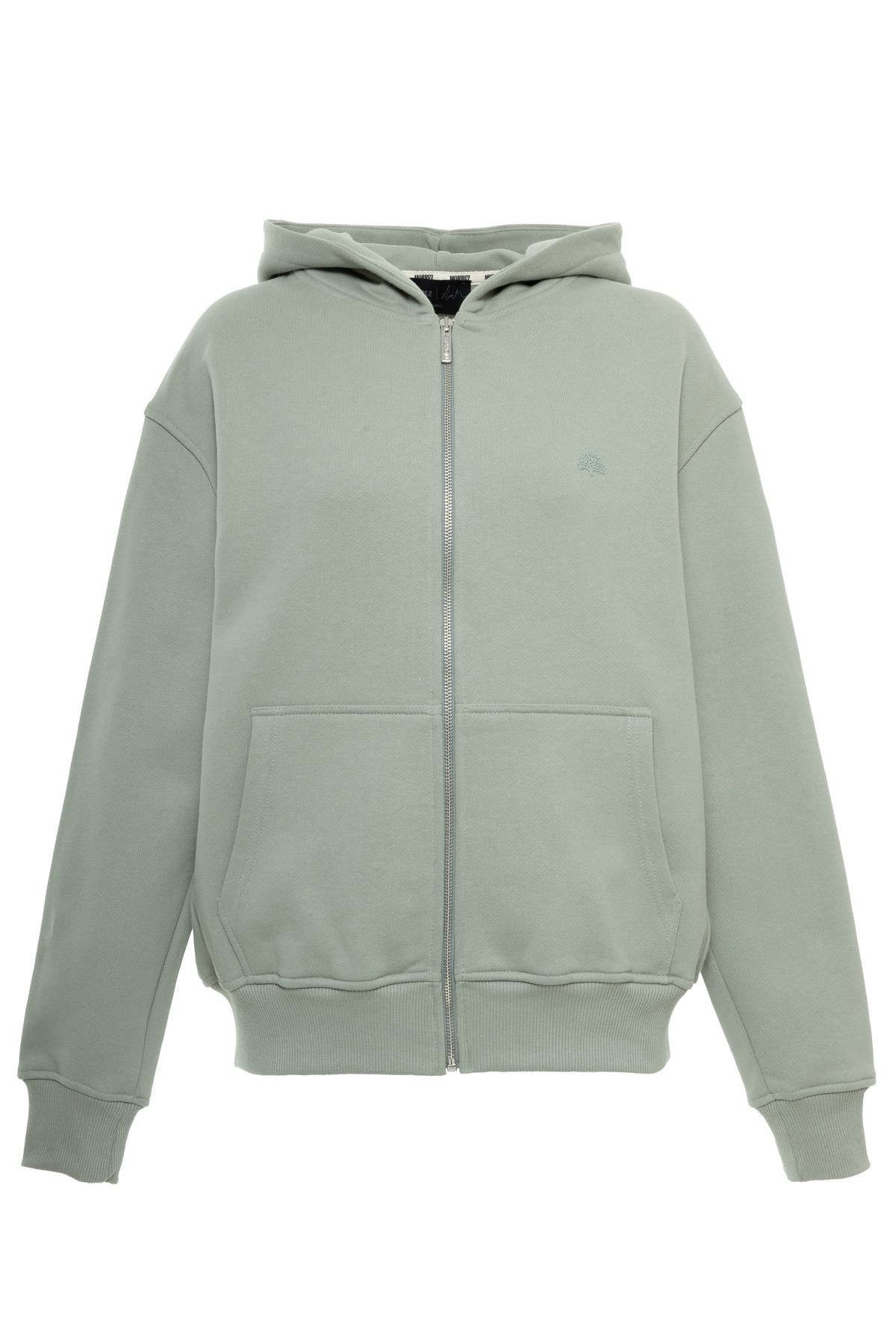 Mint Yeşil Enjeksiyon Baskı Fermuarlı Sweatshirt K