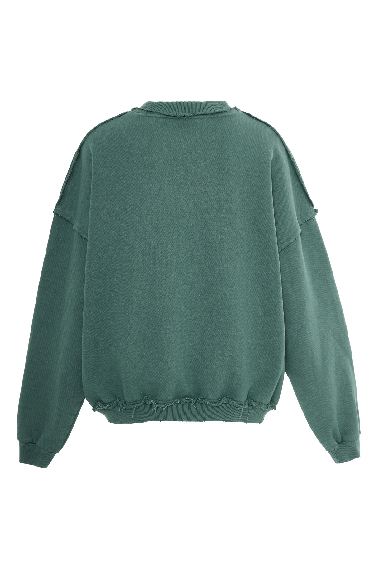 Green Washed Embroidered Sweatshirt