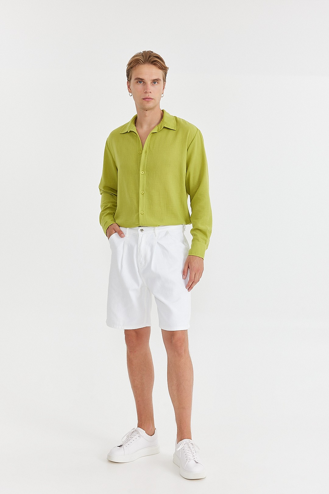 Green Oversize Linen Shirt