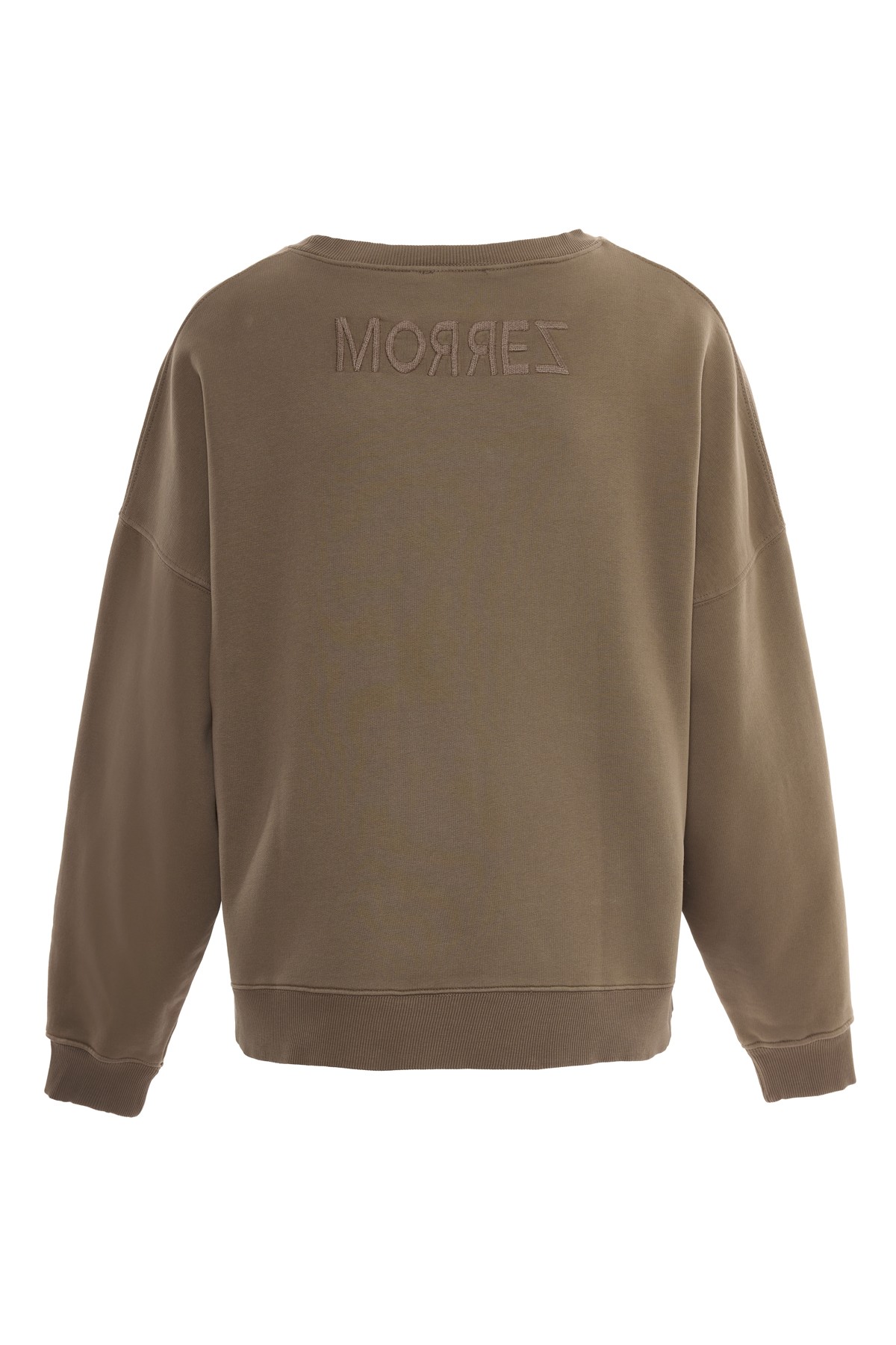 Coffee Washed Embroidery Detail Sweatshirt