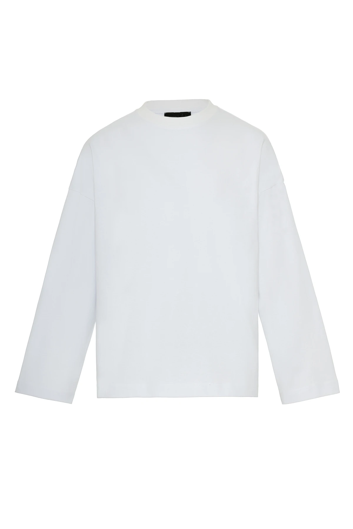 Loose Longsleeve Basic T-Shirt Beyaz