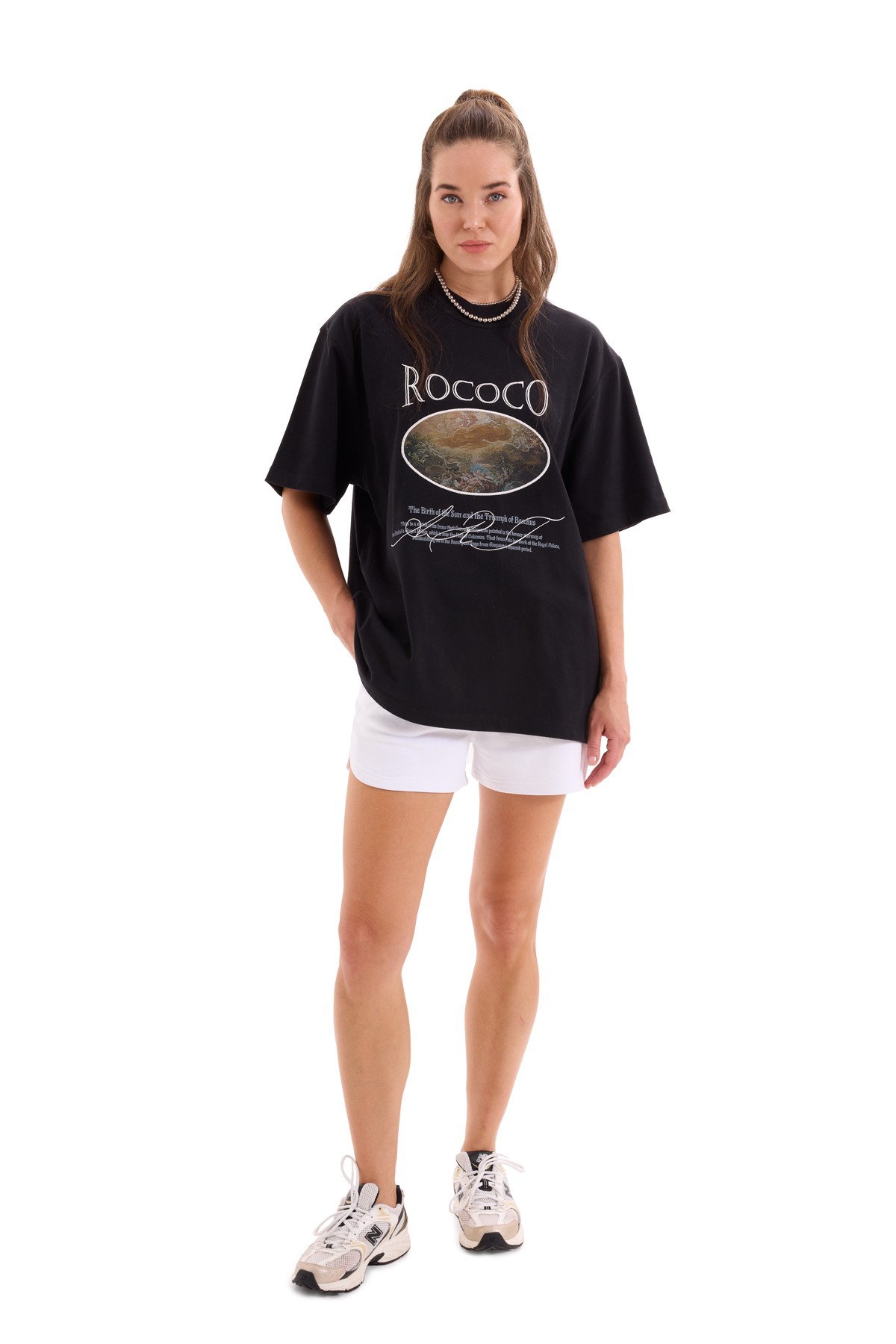 Rococo Embroidery and Print Detailed T-Shirt