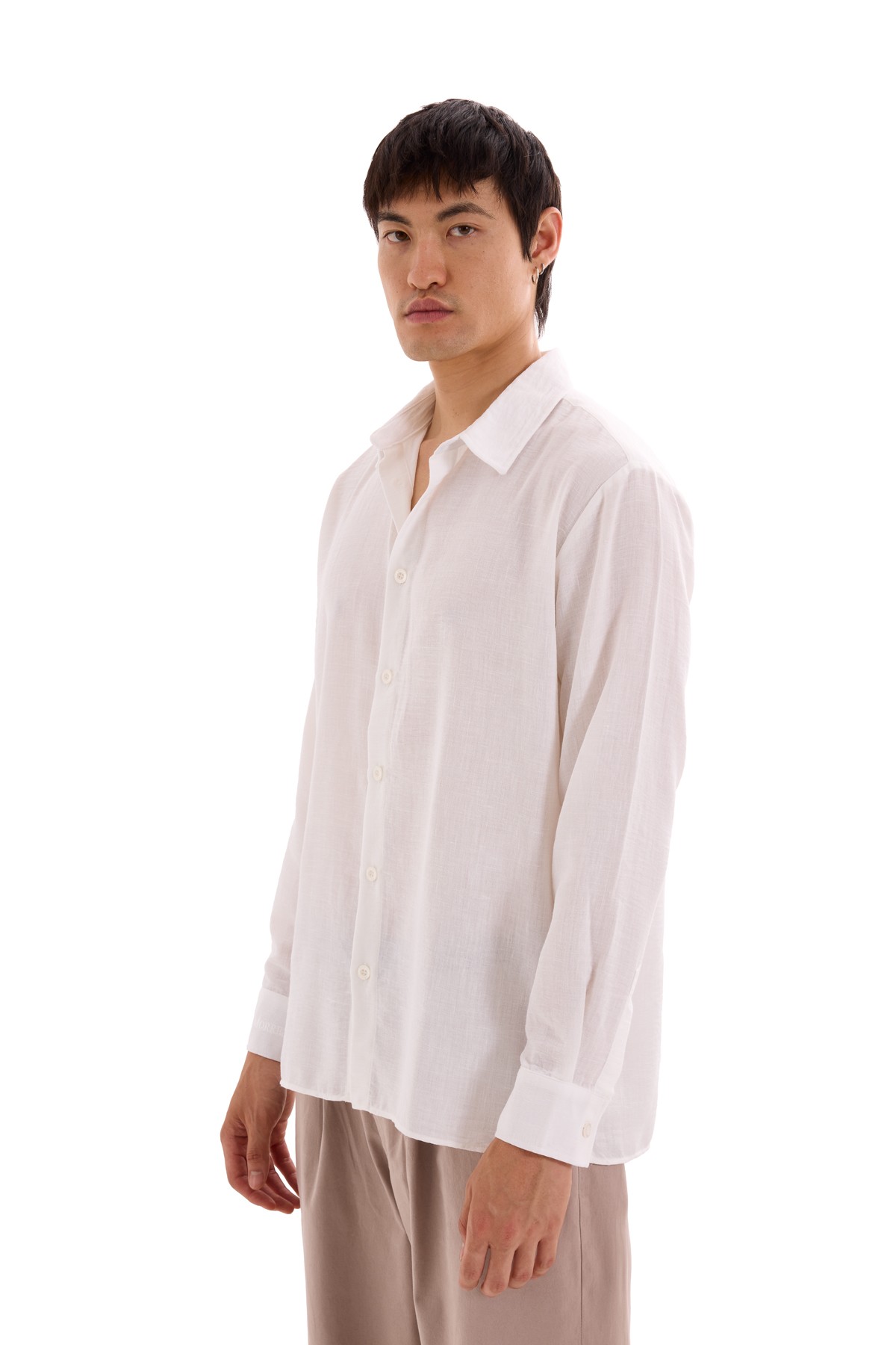 White Oversize Linen Shirt