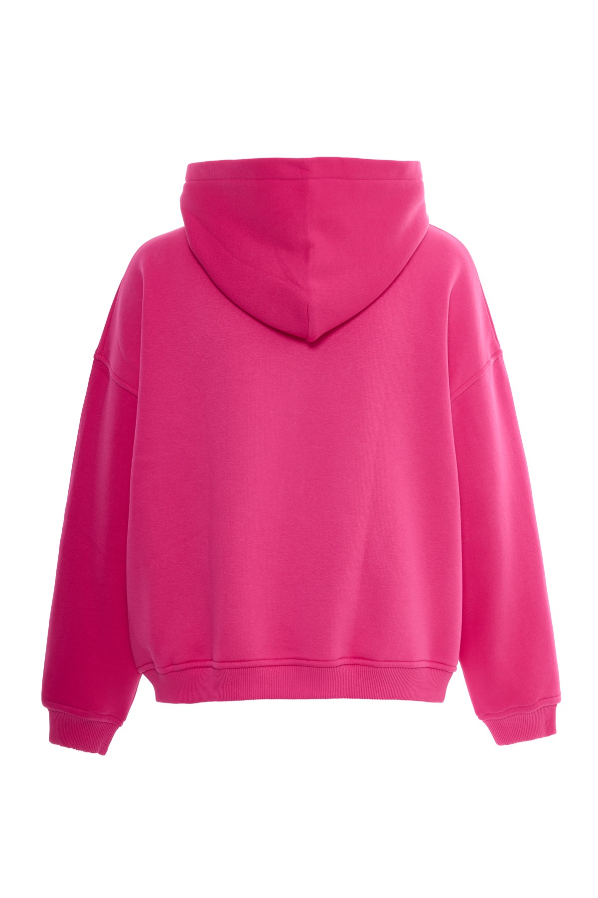 Pink Zipper Hooded Sweatshirt