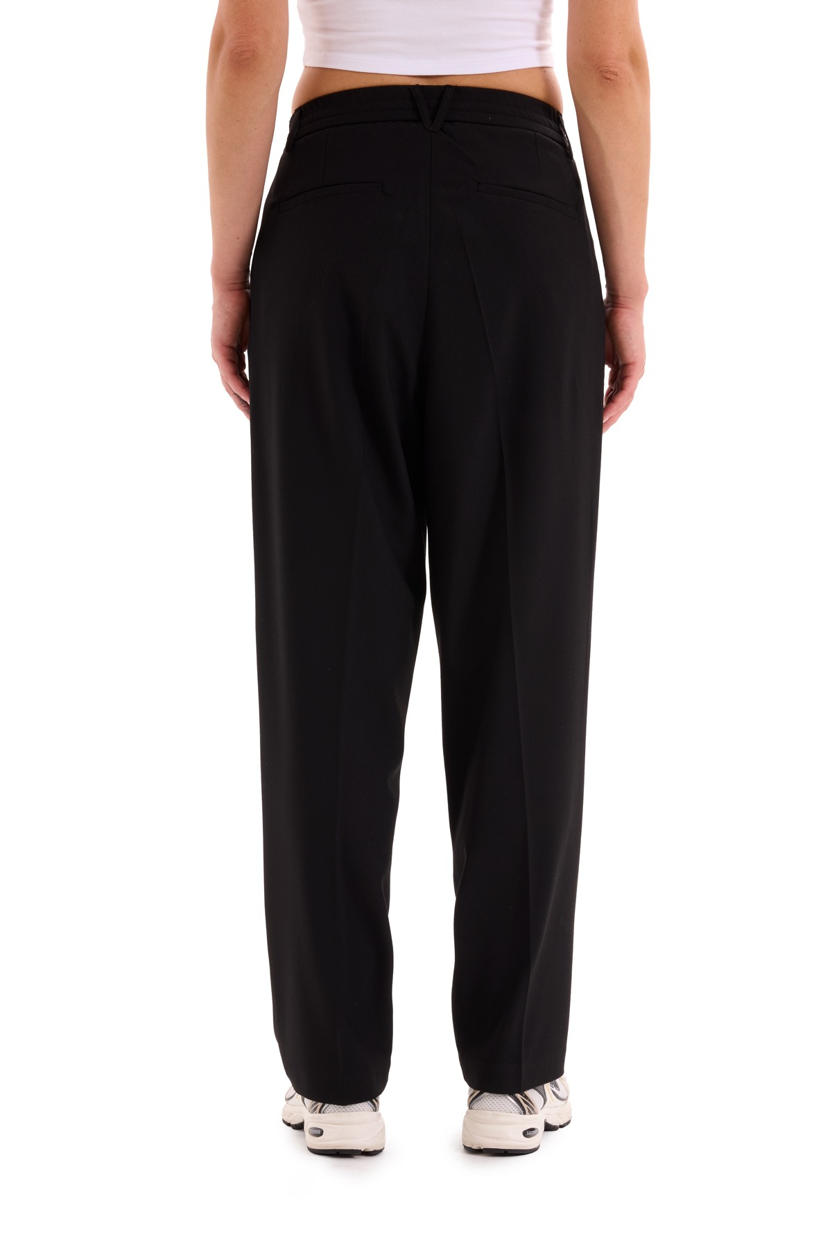 Black Pleated Woven Trousers K