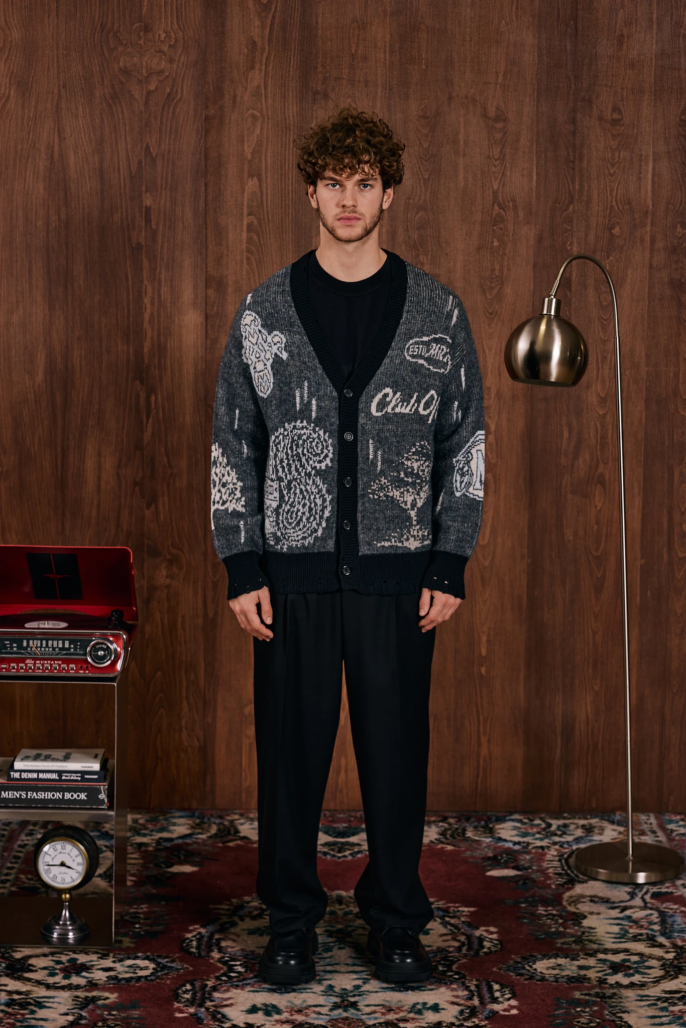 Société Heritage Jakarlı Triko Hırka Siyah