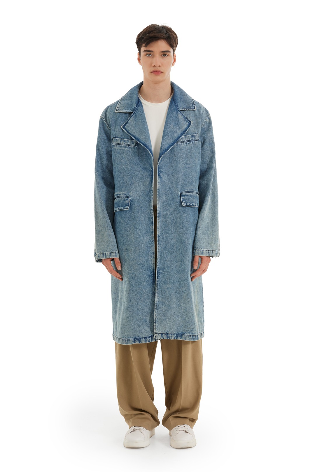 AD2003 comme des garçon denim trench / M COMME des GARÇONS x H&M Trencz Rozmiar 46 - Czarny - PRE