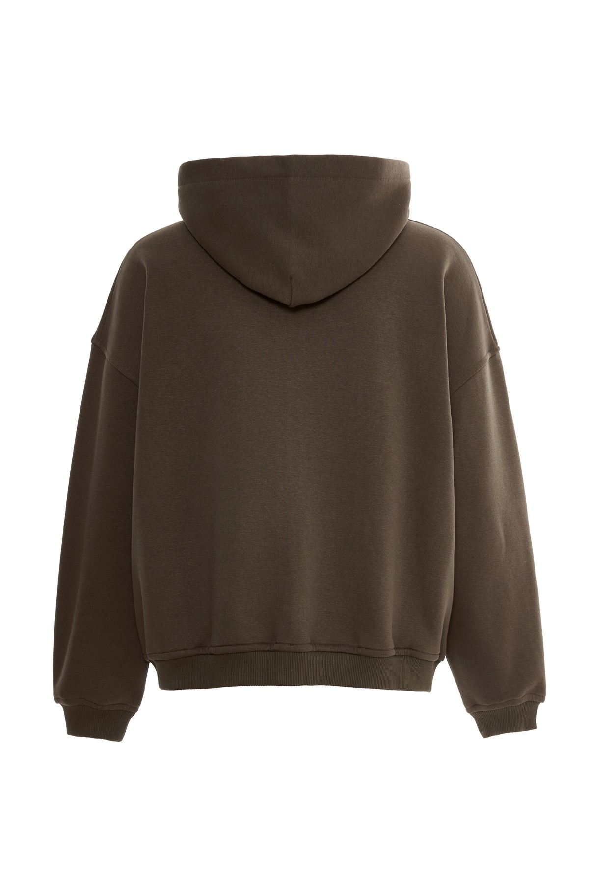 Brown Zipper Hooded Sweatshirt