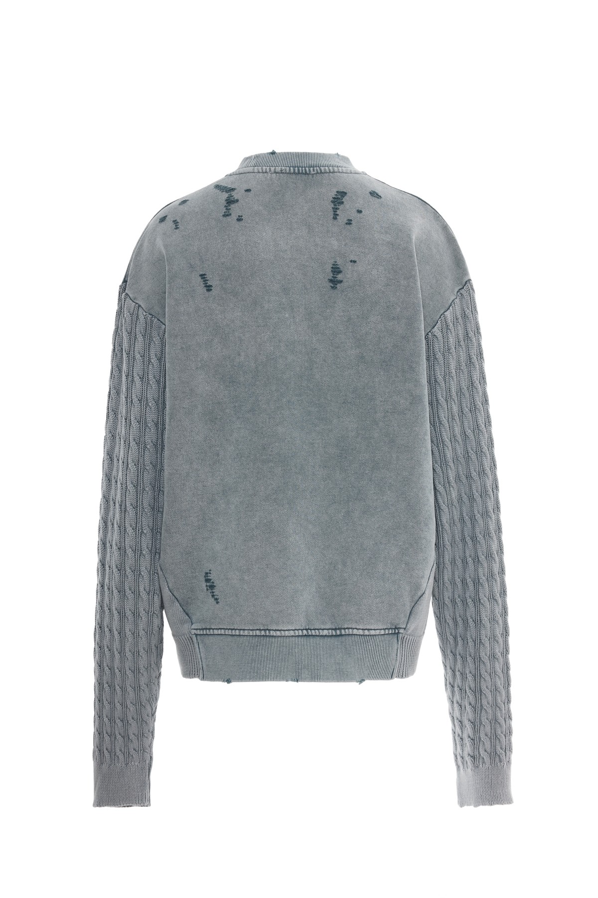 Distressed Triko Kol Detaylı Sweatshirt