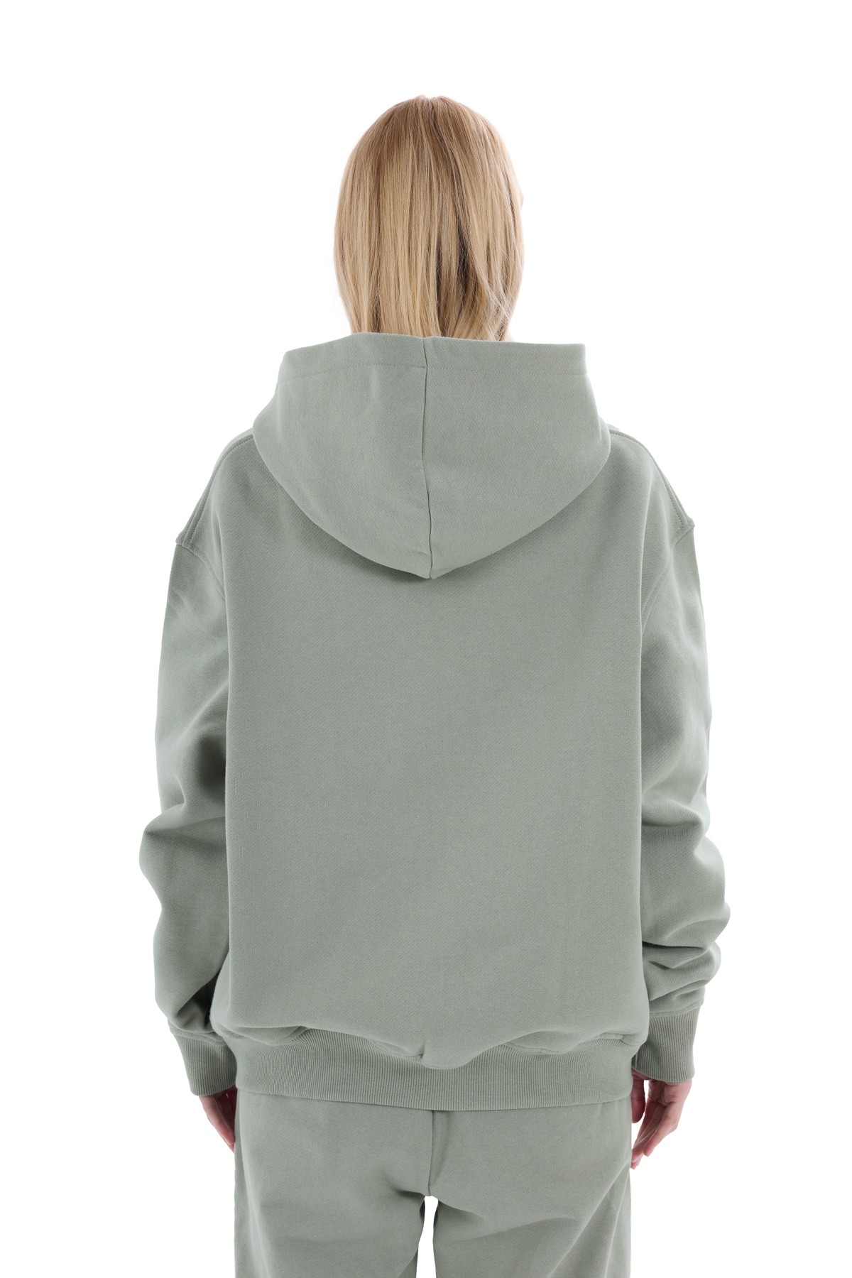 Mint Yeşil Enjeksiyon Baskı Fermuarlı Sweatshirt K