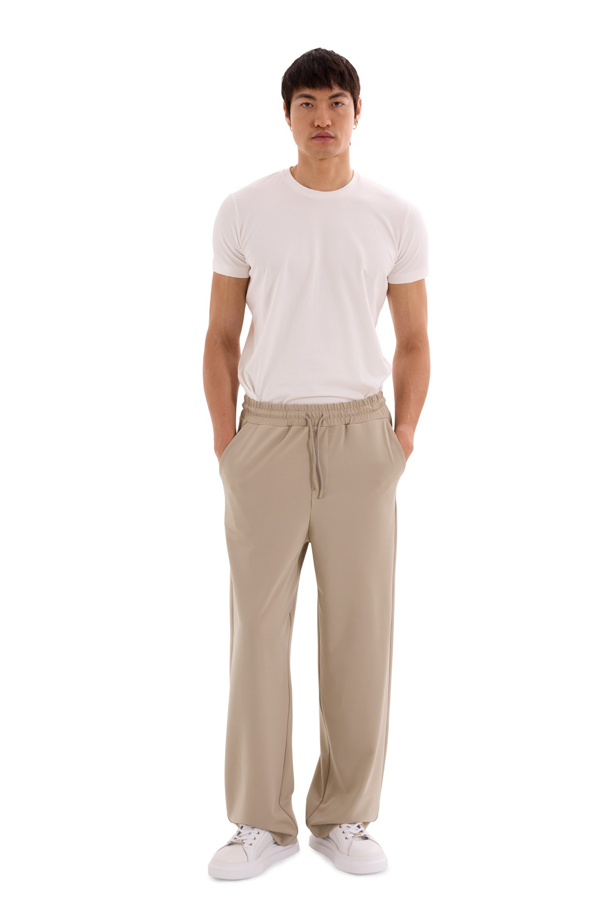 Wide Leg Interlock Trousers