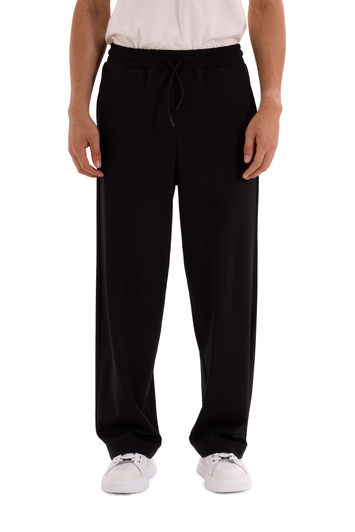 Wide Leg Interlock Trousers