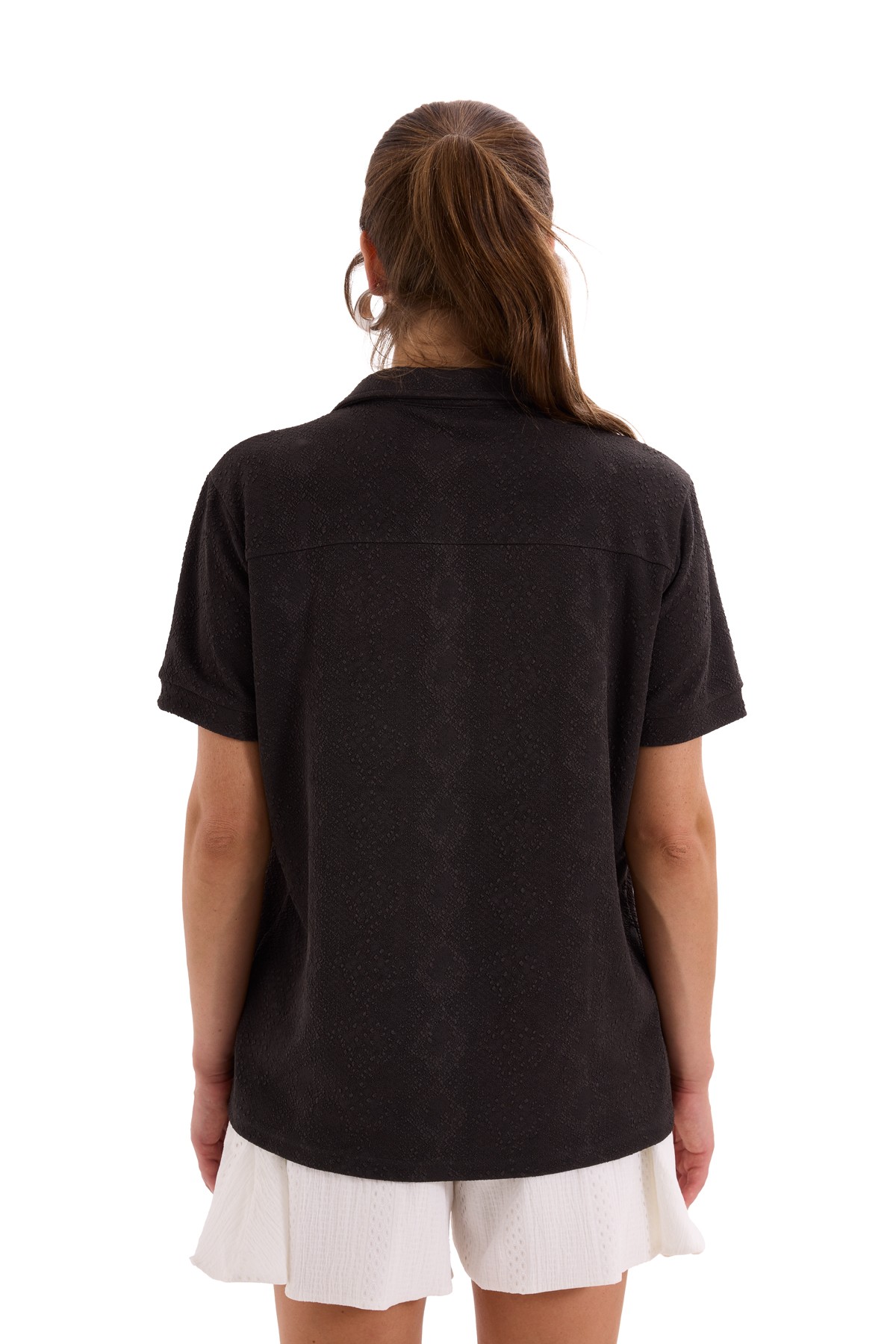 Mountain Jacquard and Piping Detail T-Shirt