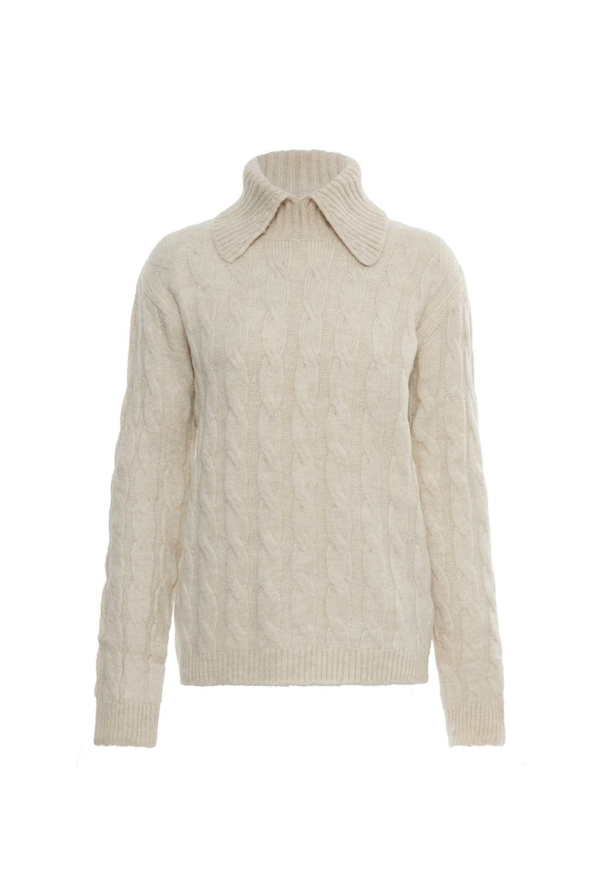 Cream Knit Textured Knitwear