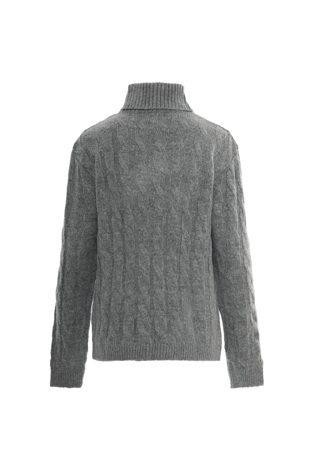 Gray Knitted Textured Knitwear
