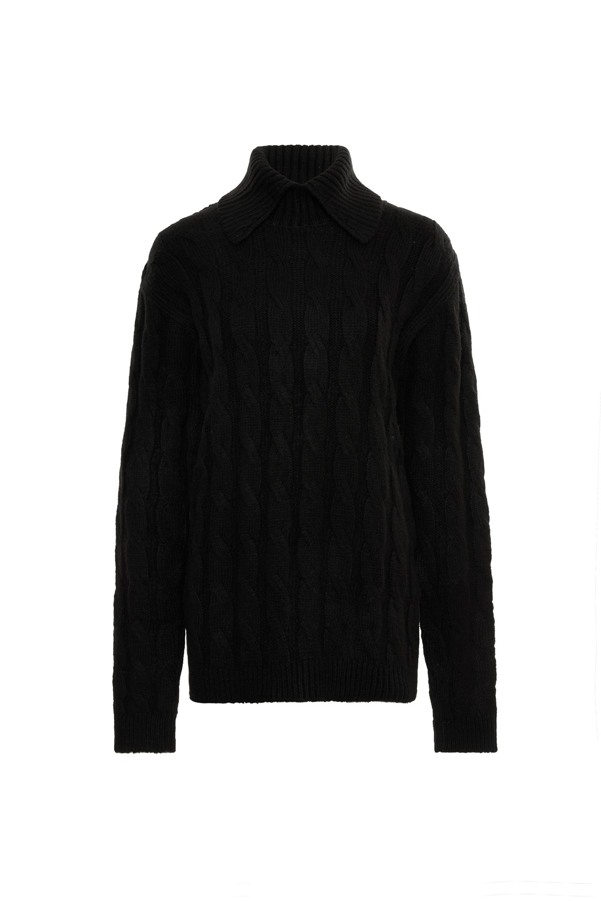 Black Knitted Textured Knitwear