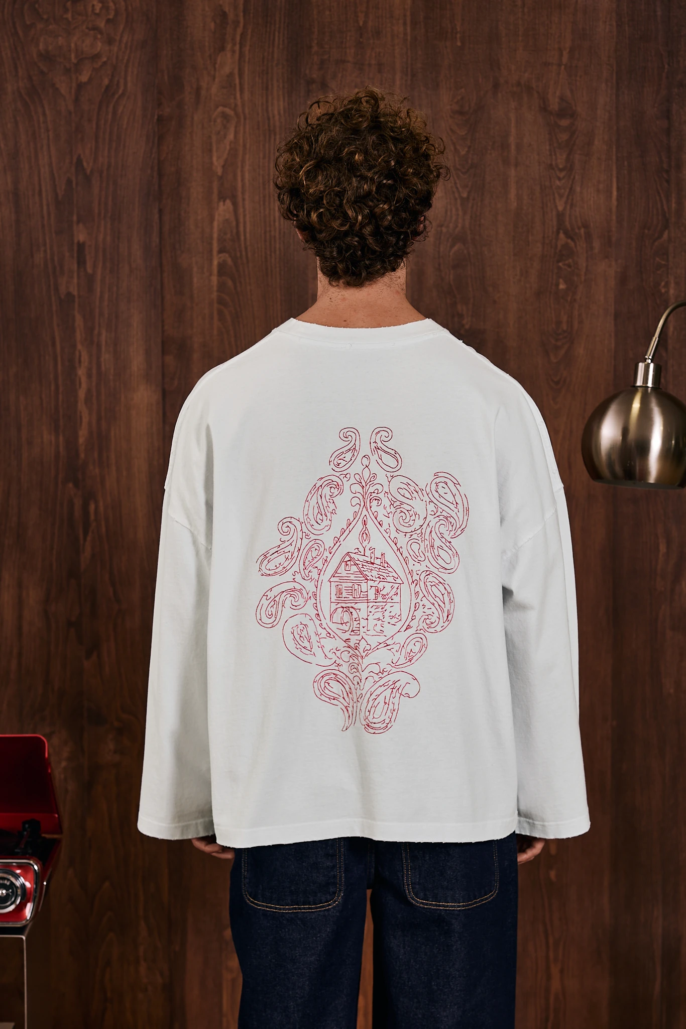 Carried Soul Nakış Detaylı Uzun Kollu T-Shirt Beyaz