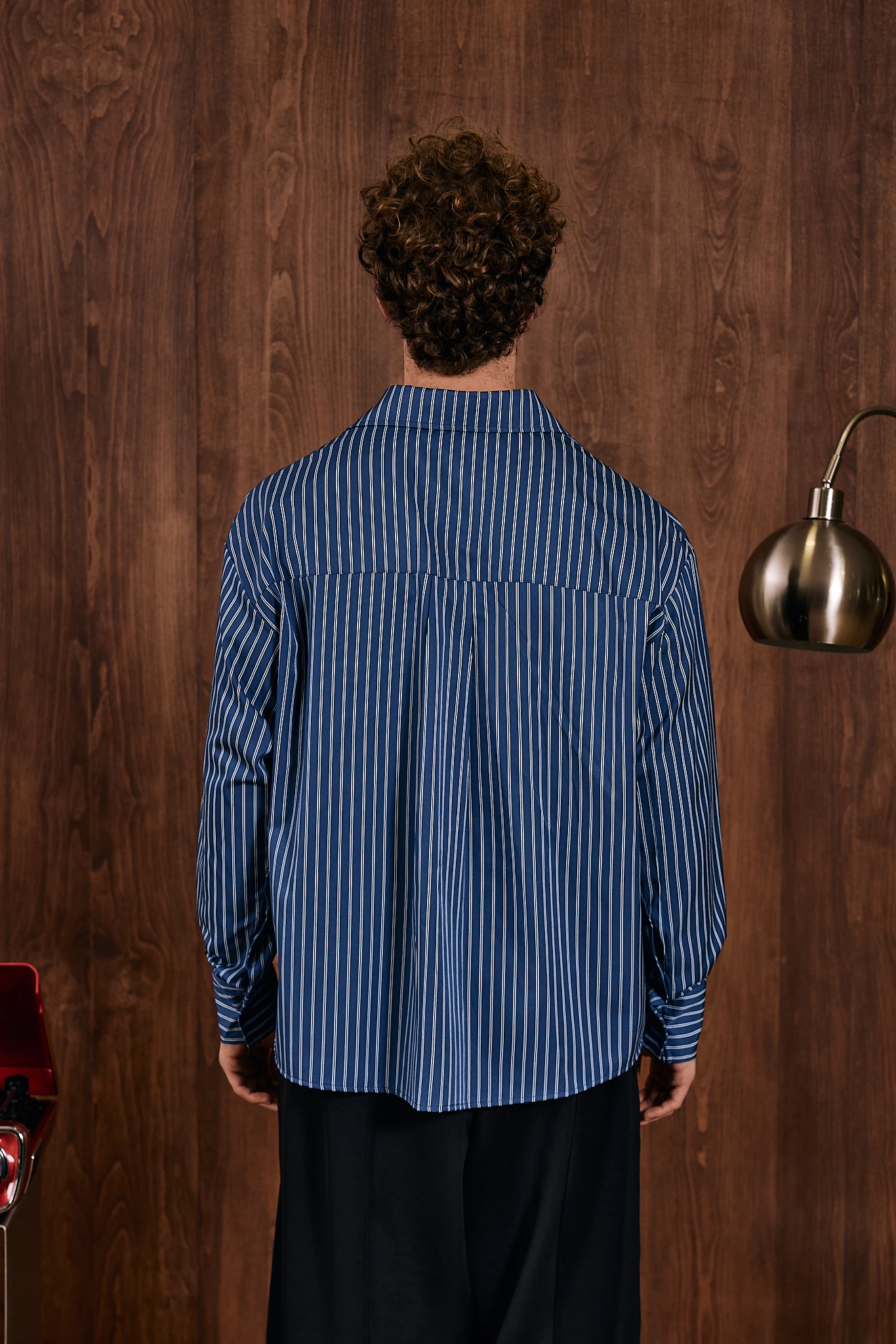 Button Path Full Düğme Detaylo Çizgili Gömlek Lacivert