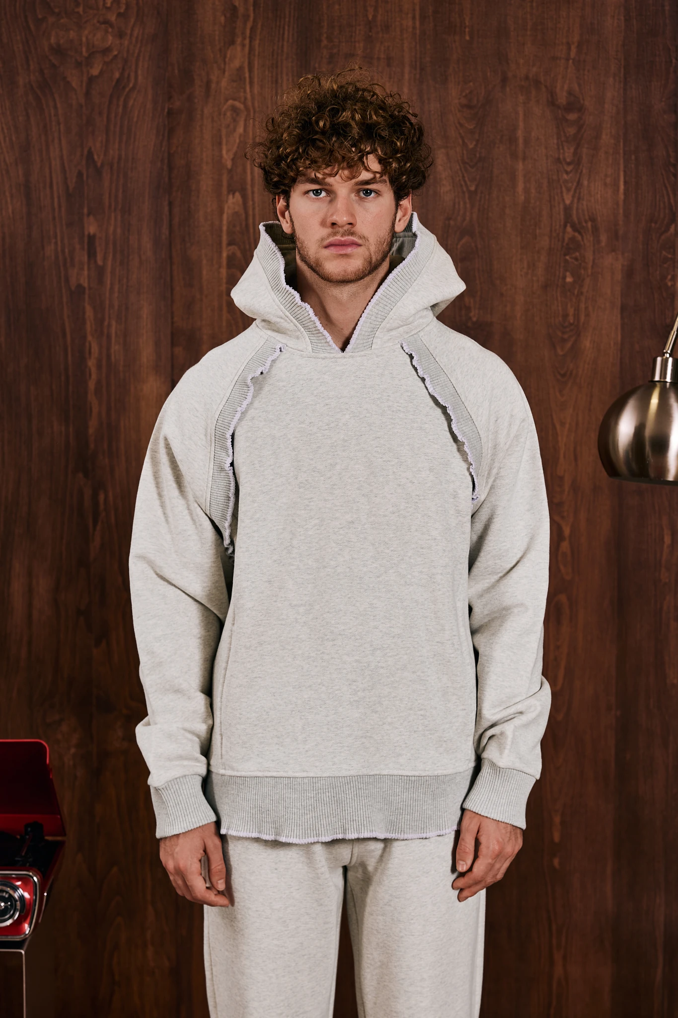 Loop Edge Triko Detaylı Sweatshirt Gri
