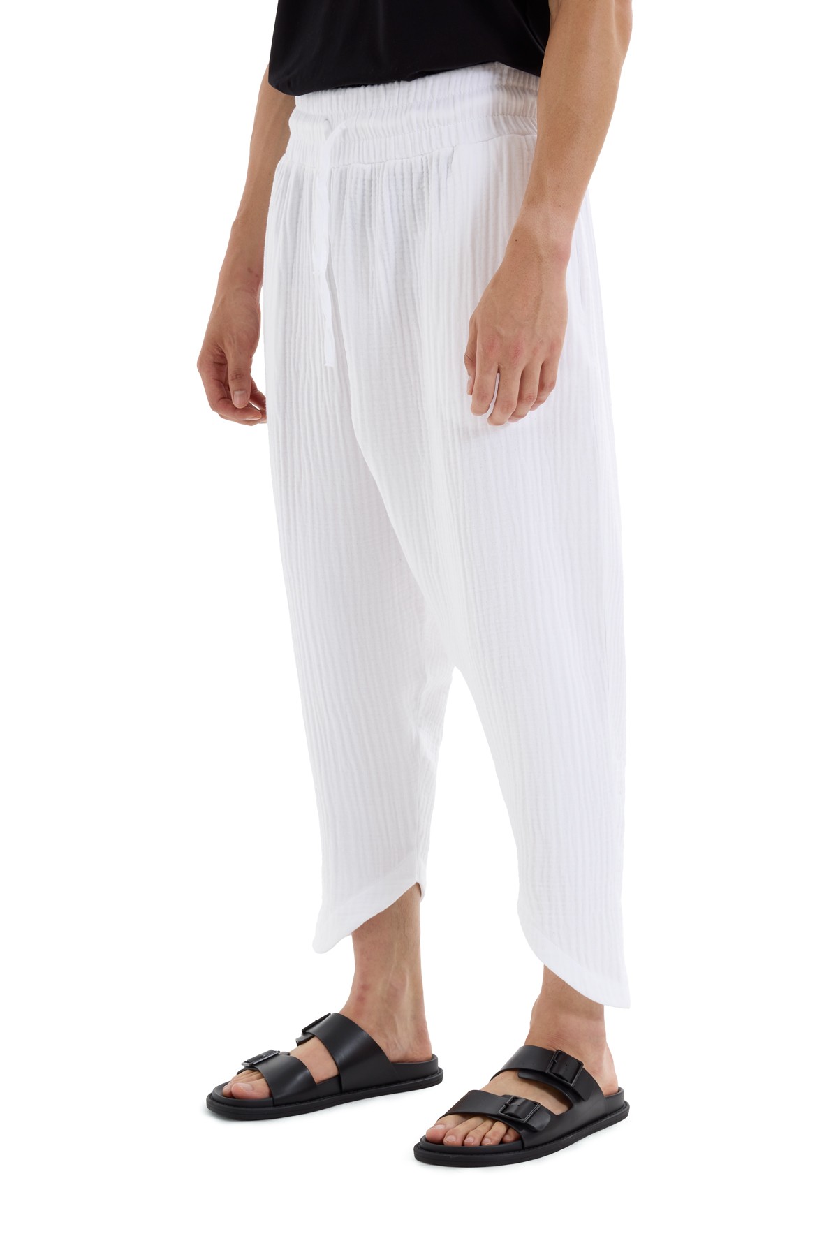 Textured Muslin Trousers