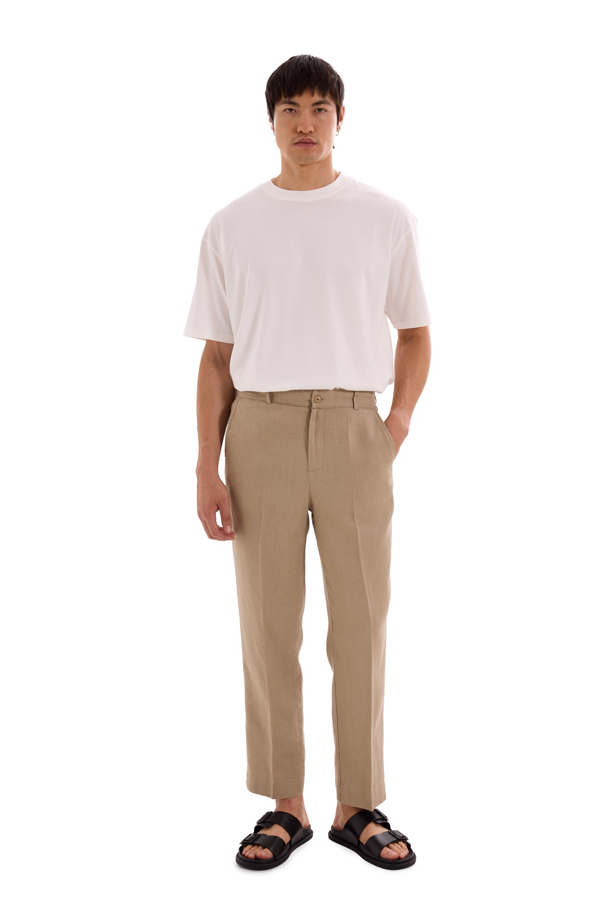 100% Linen Straight Cut Trousers