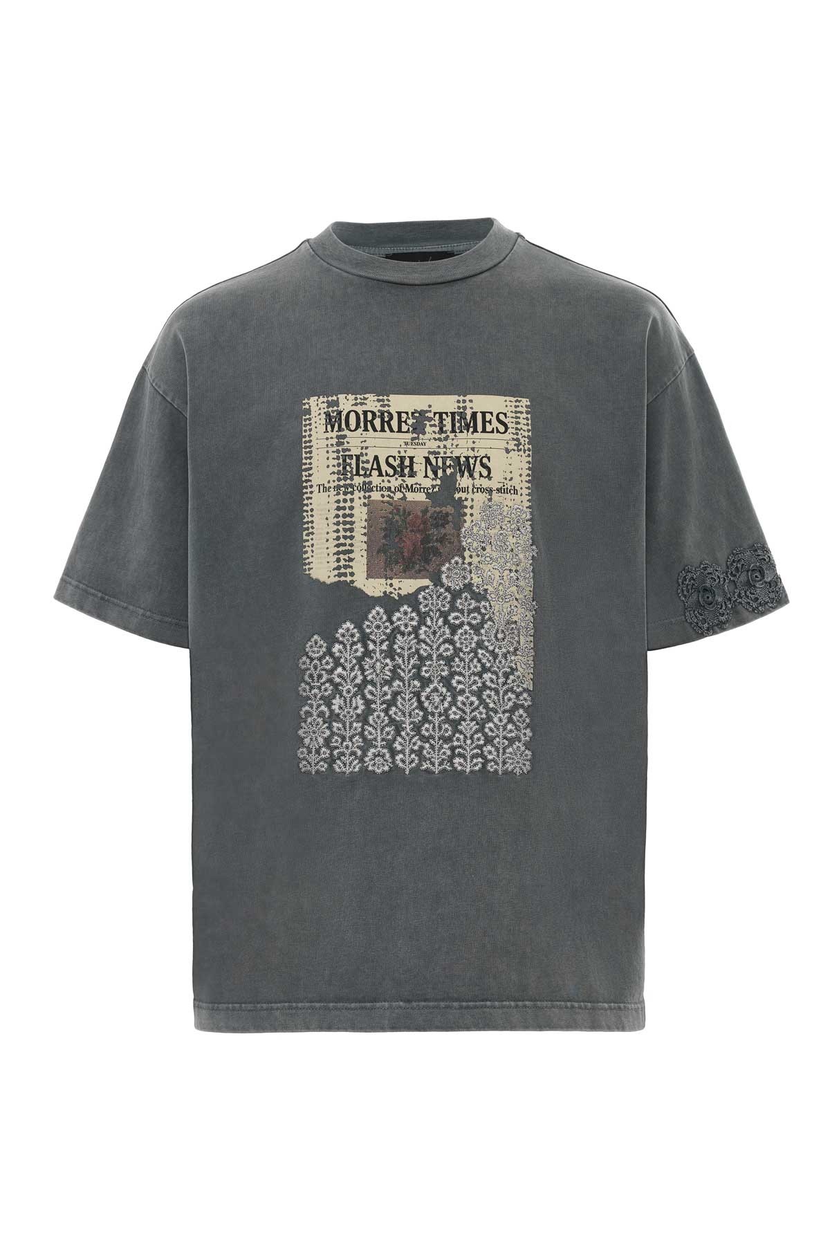 Flash News Anthracite Washed T-Shirt
