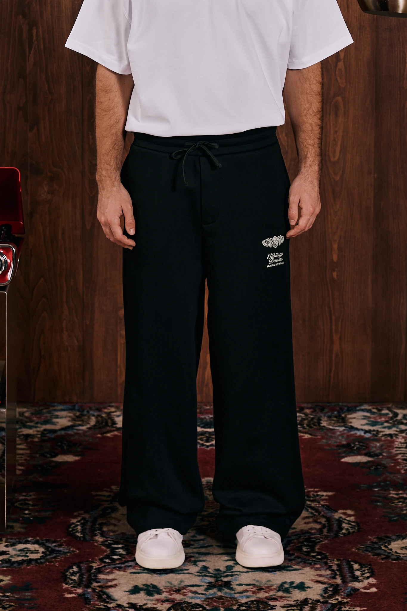 Rooted Lace House Nakış Detaylı Sweatpat Siyah