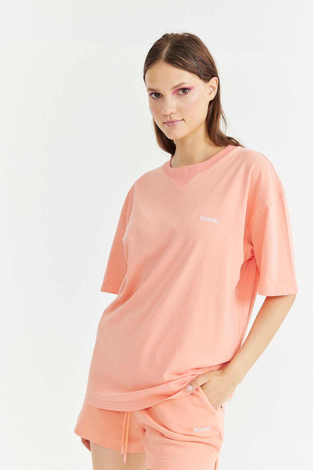 Peach Pink Essentials Oversize T-shirt K