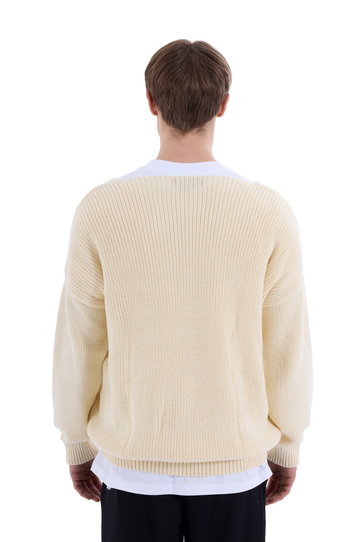 Cream V-Neck Knitwear