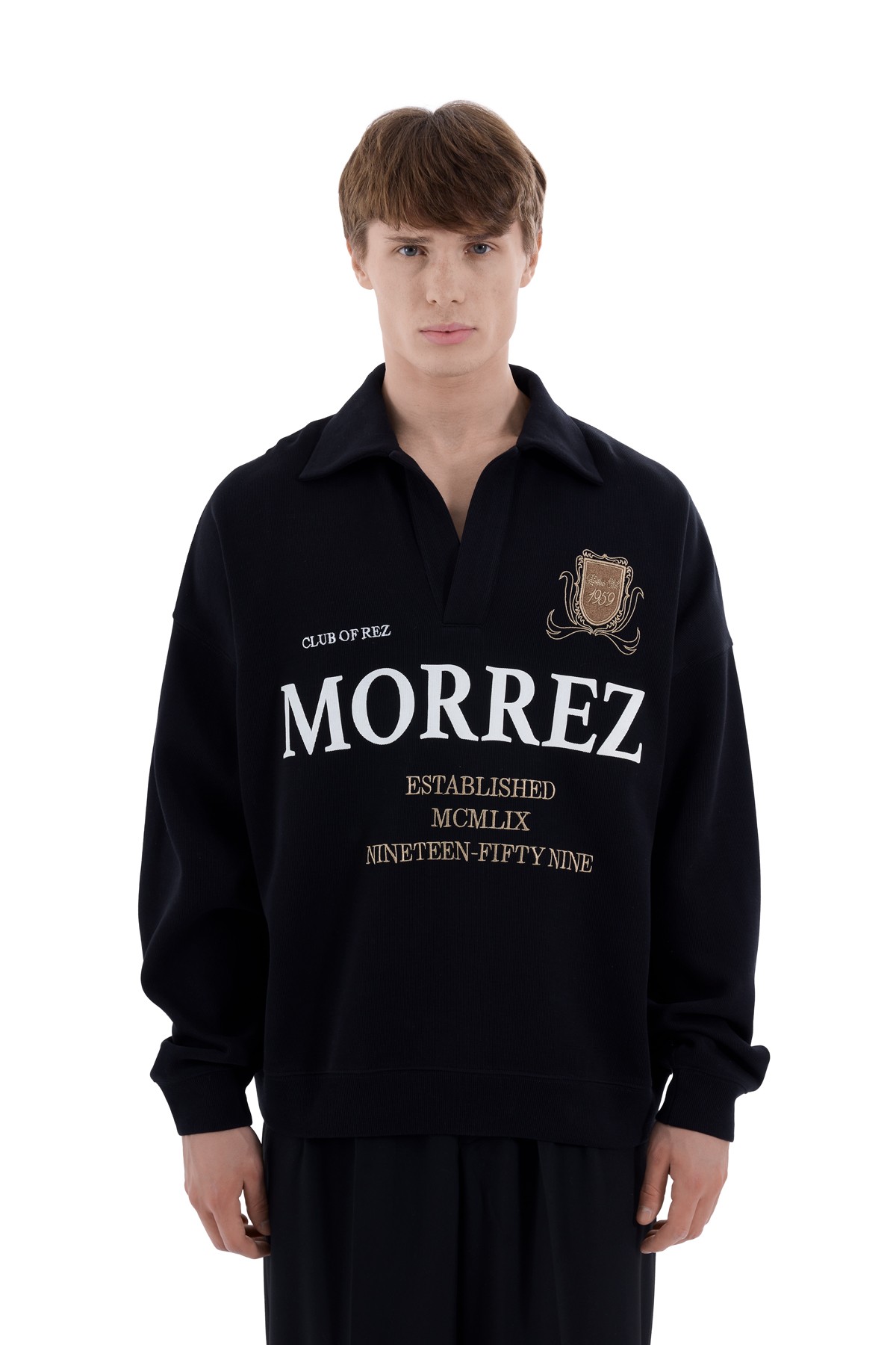 Club Of Rez // Polo Neck Embroidery and Print Detailed Sweatshirt