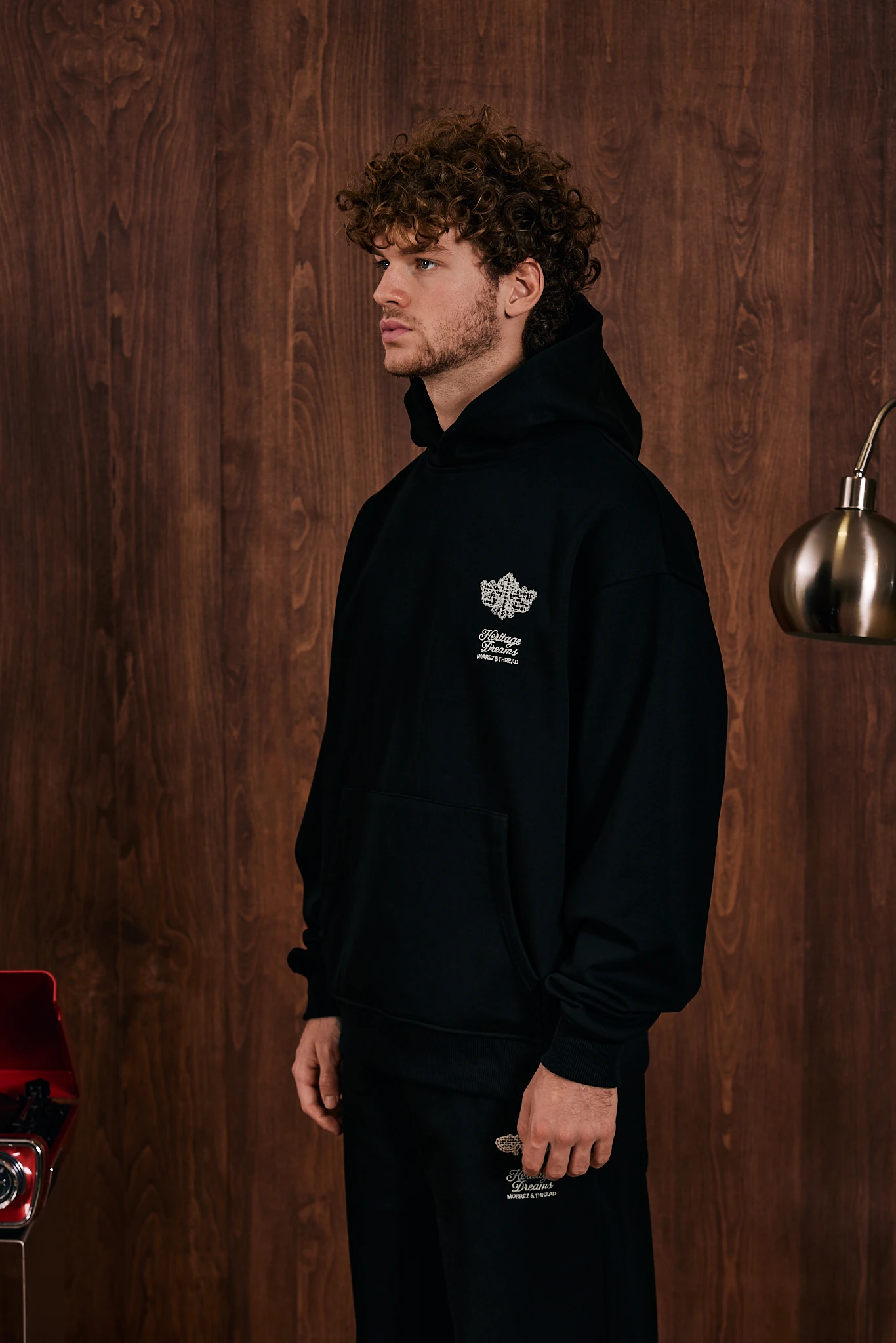 Rooted Lace House Nakış Detaylı Hoodie Siyah