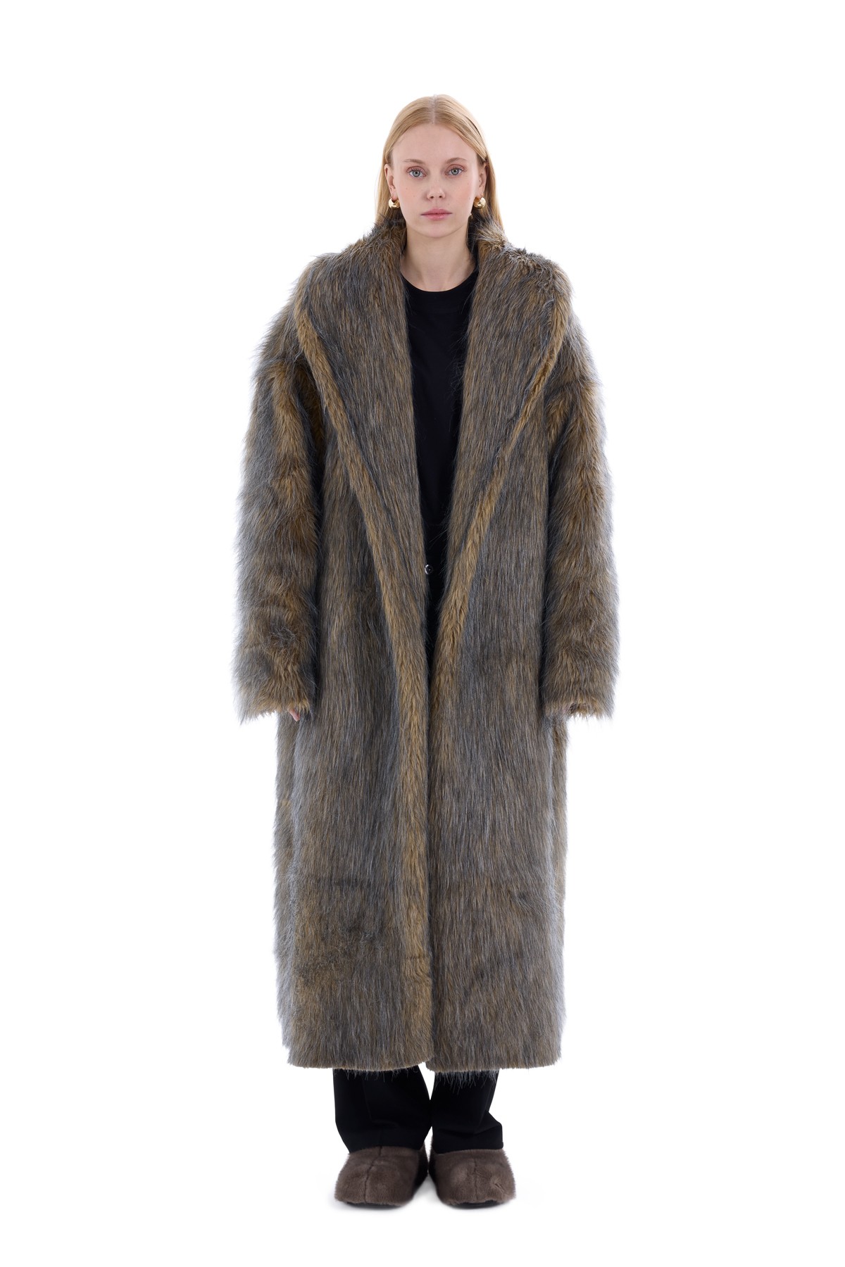 Noble Loom Faux Fur // Nakış Detaylı Maxi Kürk