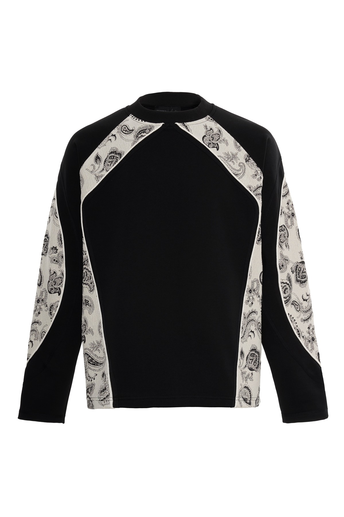 Mystic Anatolia // Woven Pattern Garnished Sweatshirt Black