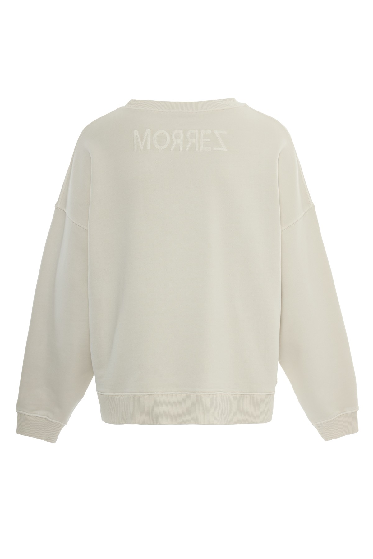 Stone Color Embroidery Detail Sweatshirt