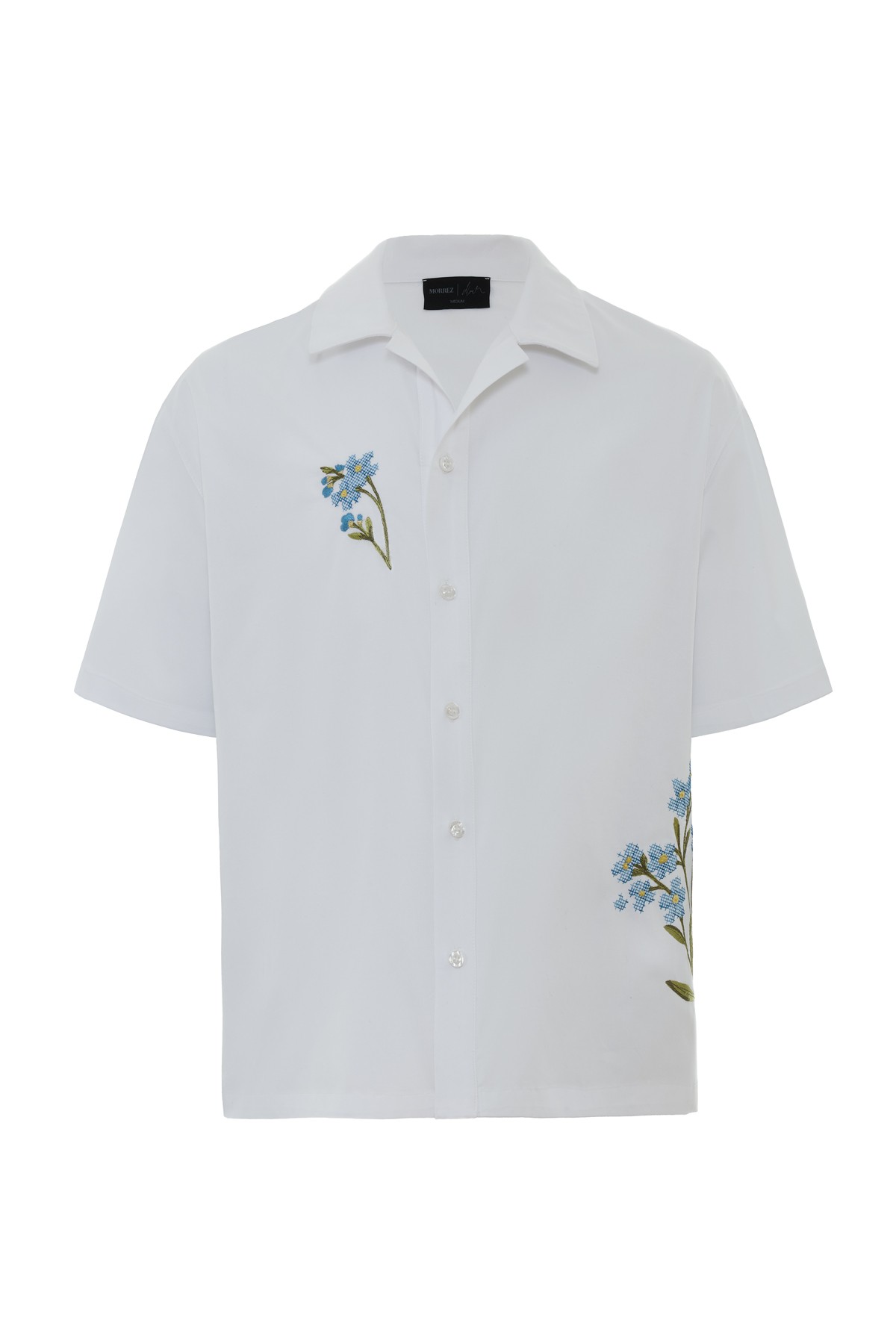 Floral Heir Cross-Stitch Embroidered Shirt K