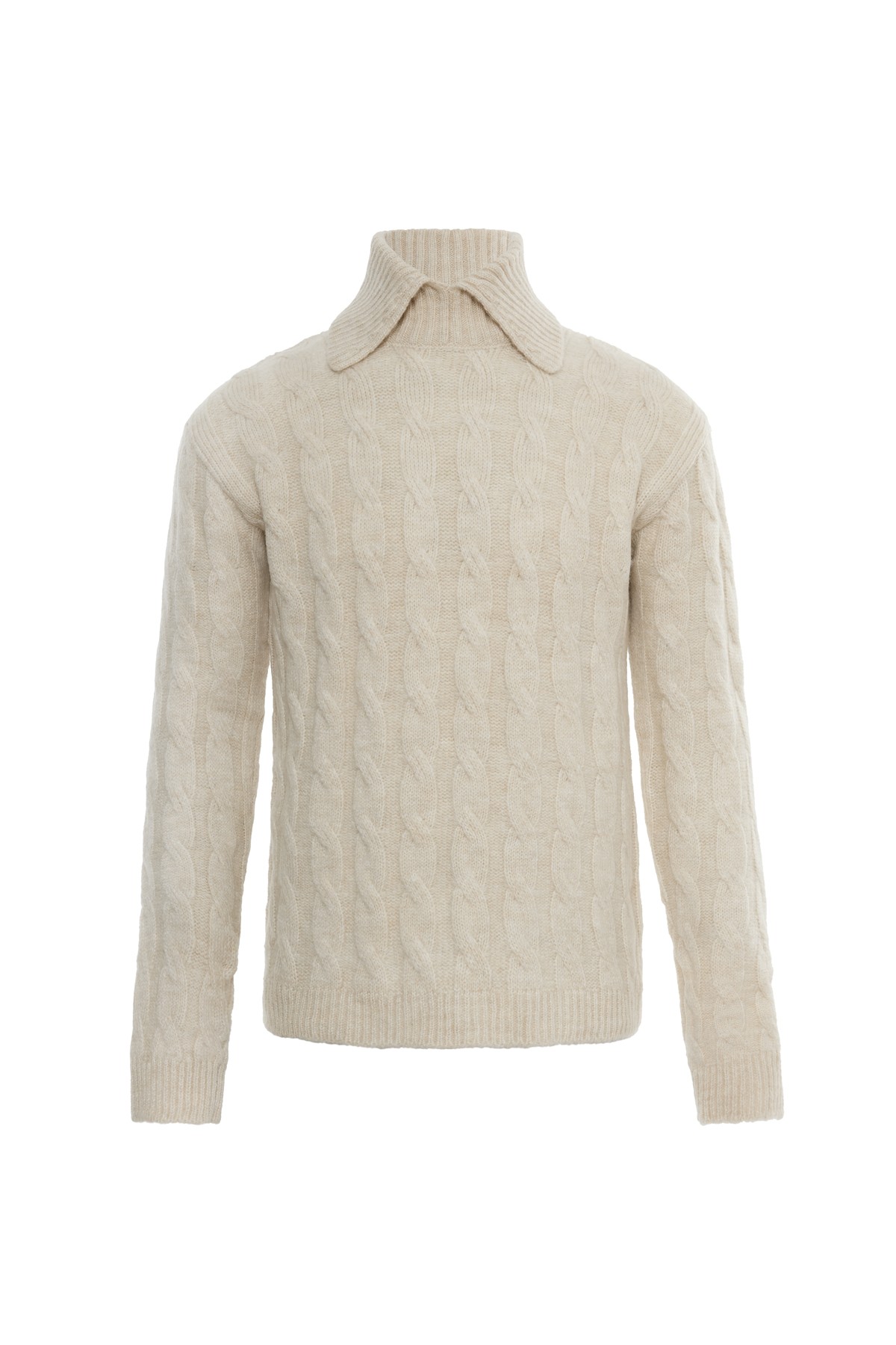 Cream Knit Textured Knitwear