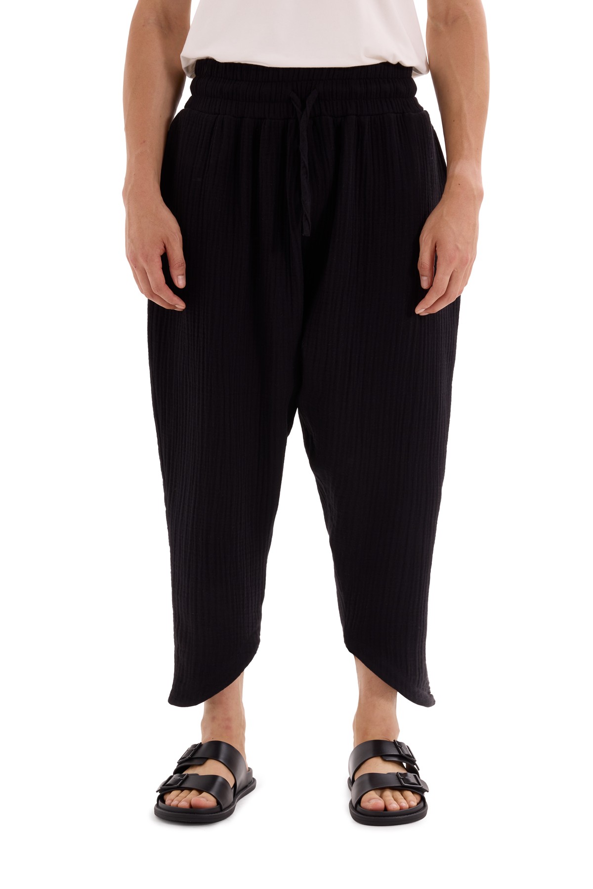 Textured Muslin Trousers