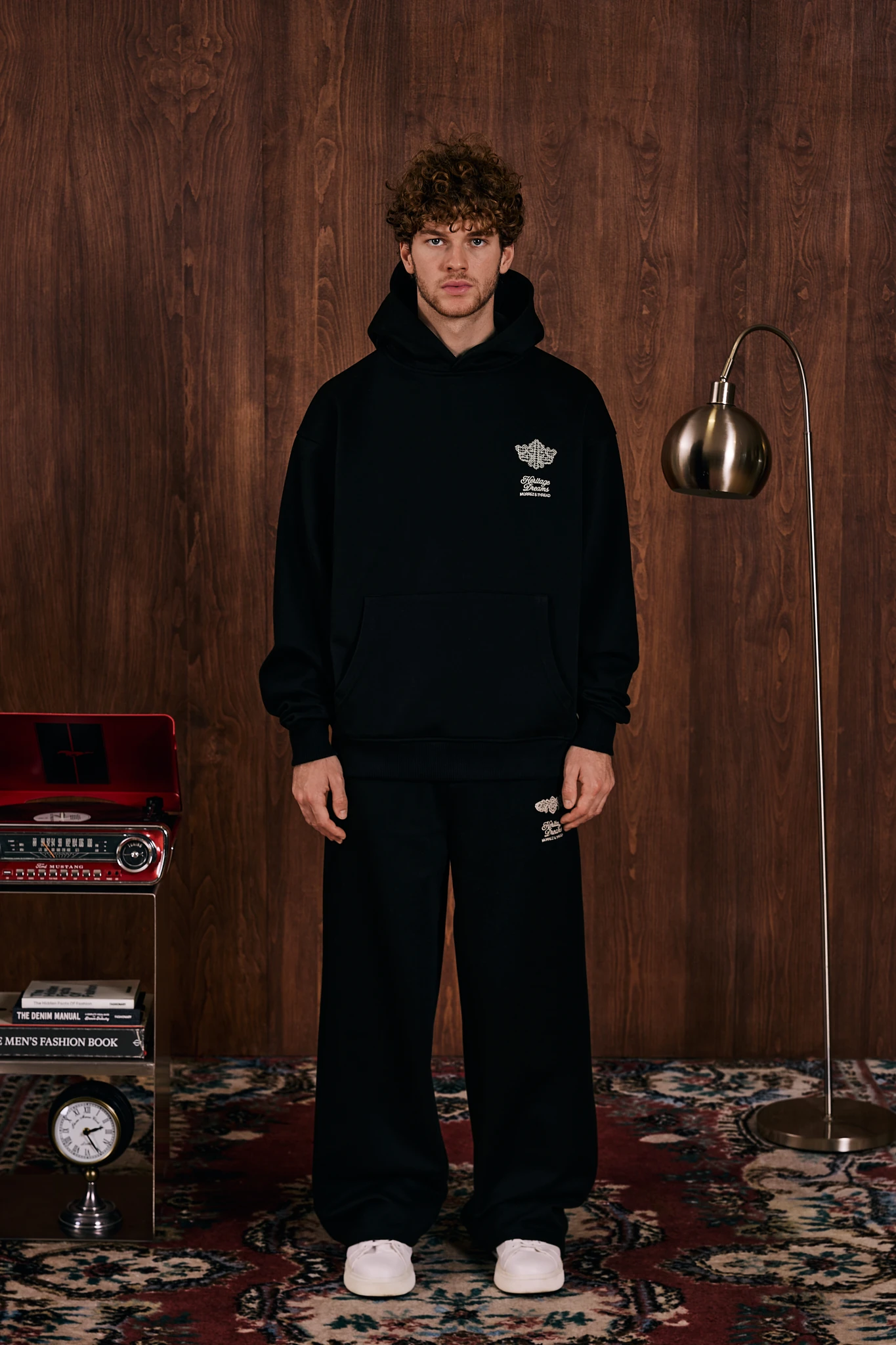 Rooted Lace House Nakış Detaylı Hoodie Siyah