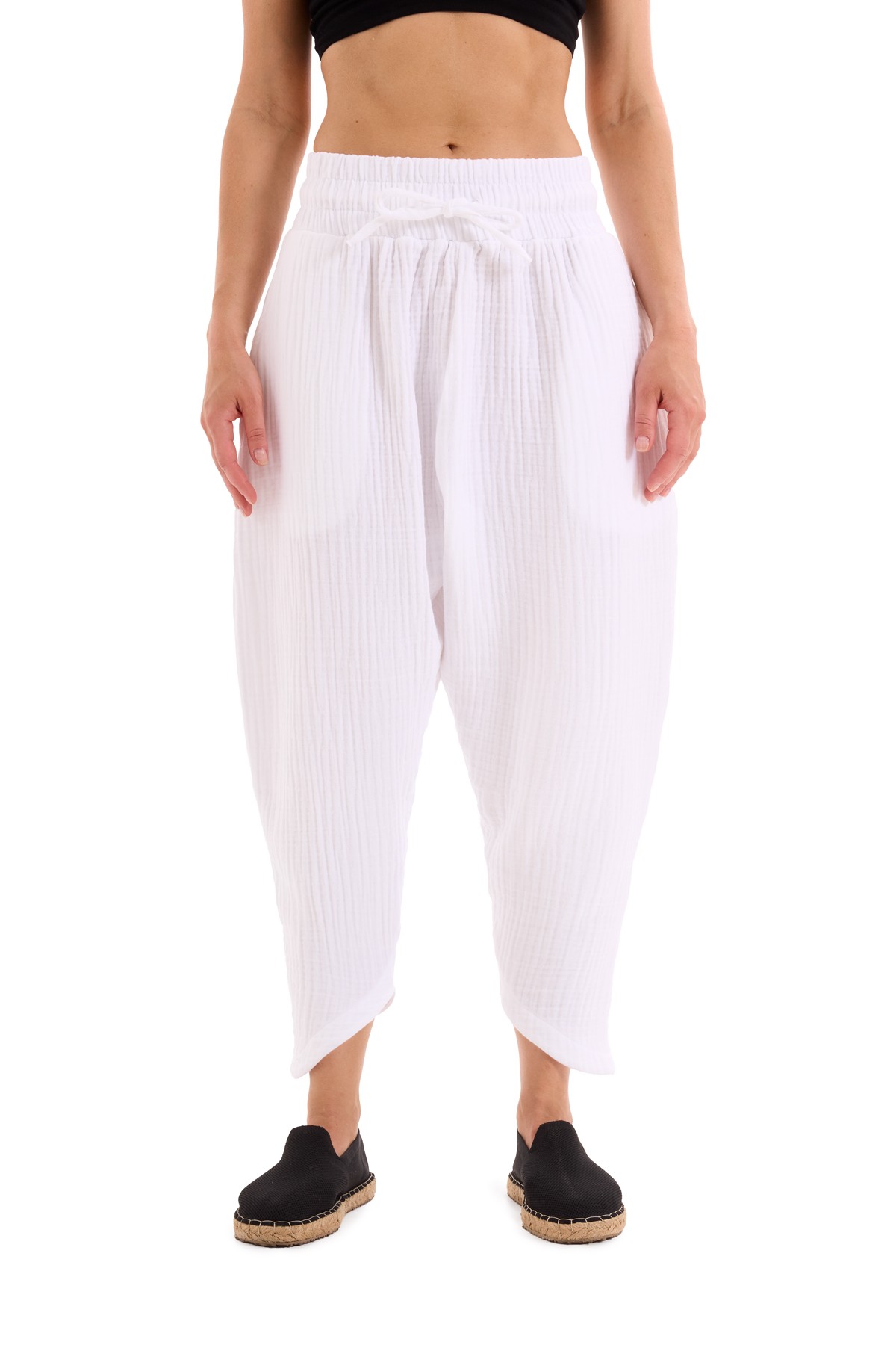 Textured Muslin Trousers