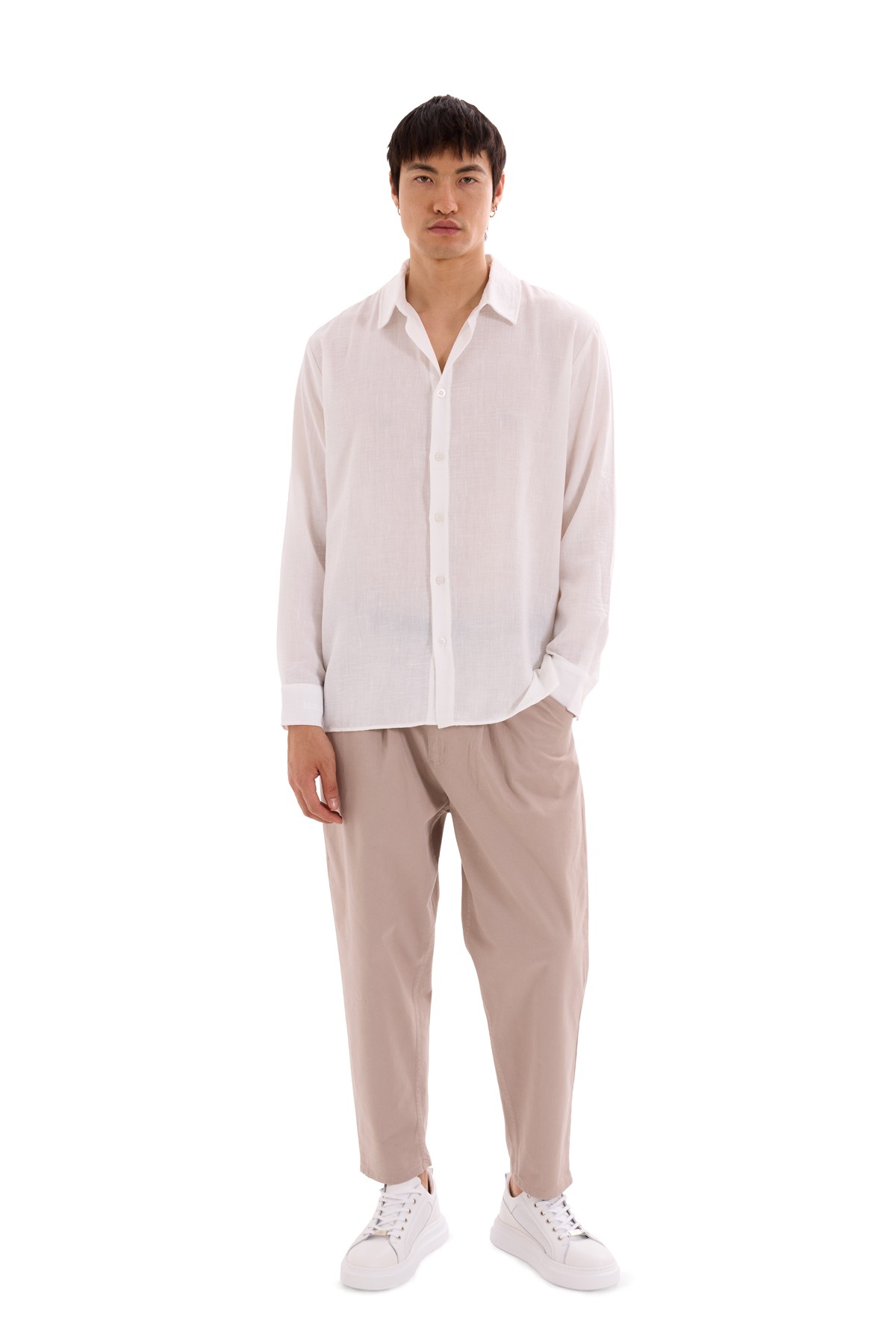 White Oversize Linen Shirt