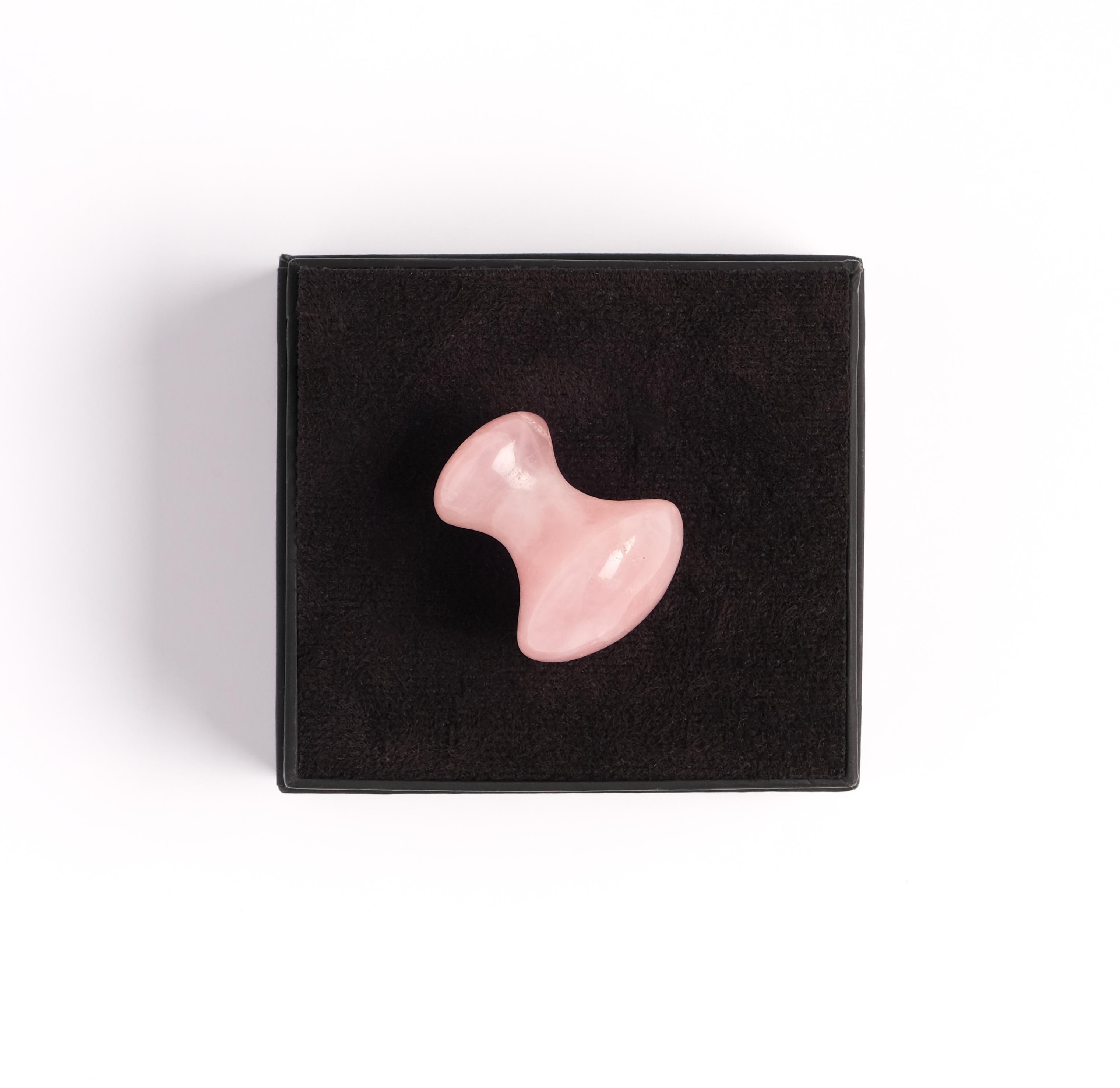 Doğal Taş - Pembe Kuvars Mantar Gua Sha