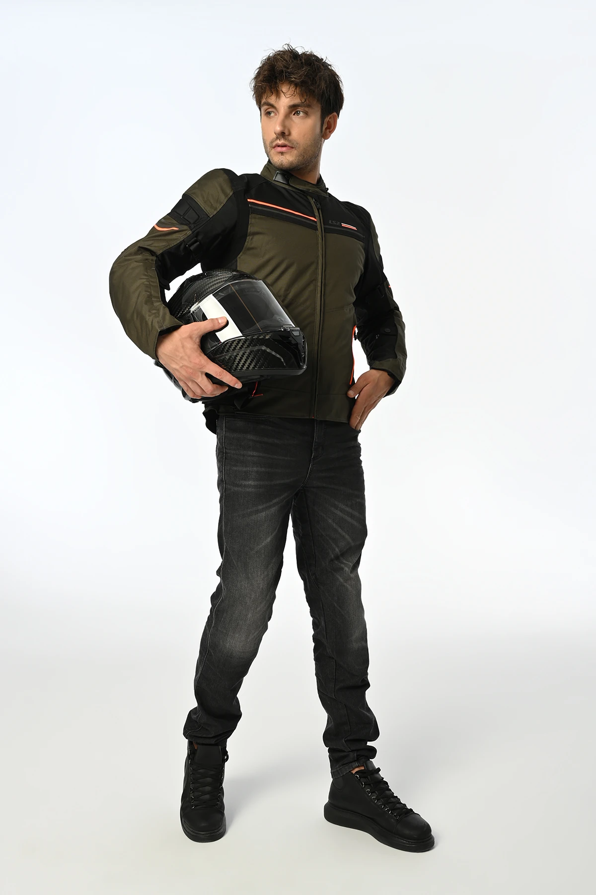 LS2 SHADOW MONT HAKİ-SİYAH-NEON TURUNCU