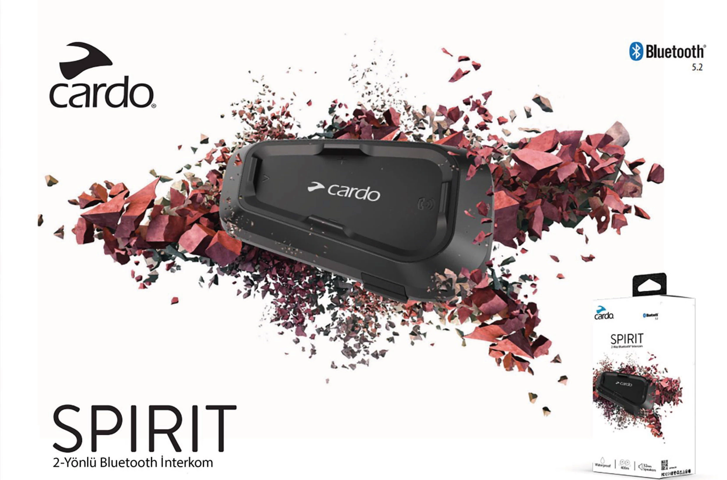 CARDO SPIRIT BLUETOOTH VE INTERCOM (TEKLİ PAKET)