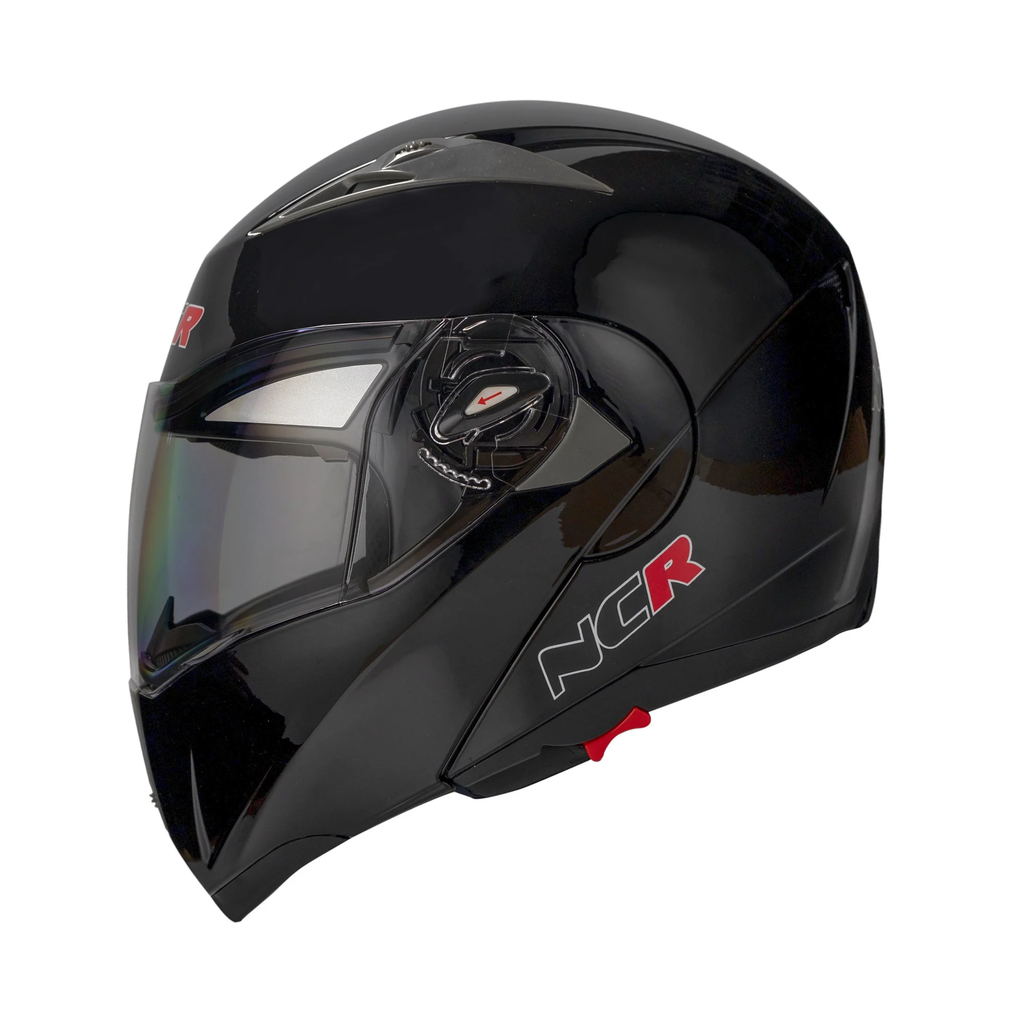 KASK NCR-158 ÇENE AÇILIR GÖZLÜKLÜ-PARLAK SİYAH 