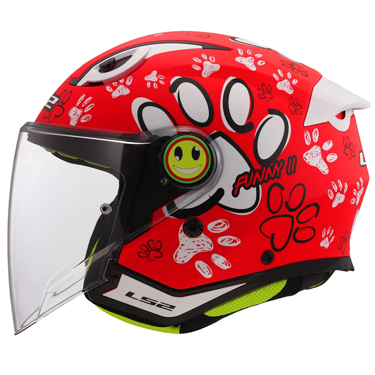 LS2 FUNNY 2 PAWS MAT KIRMIZI ÇOCUK KASK